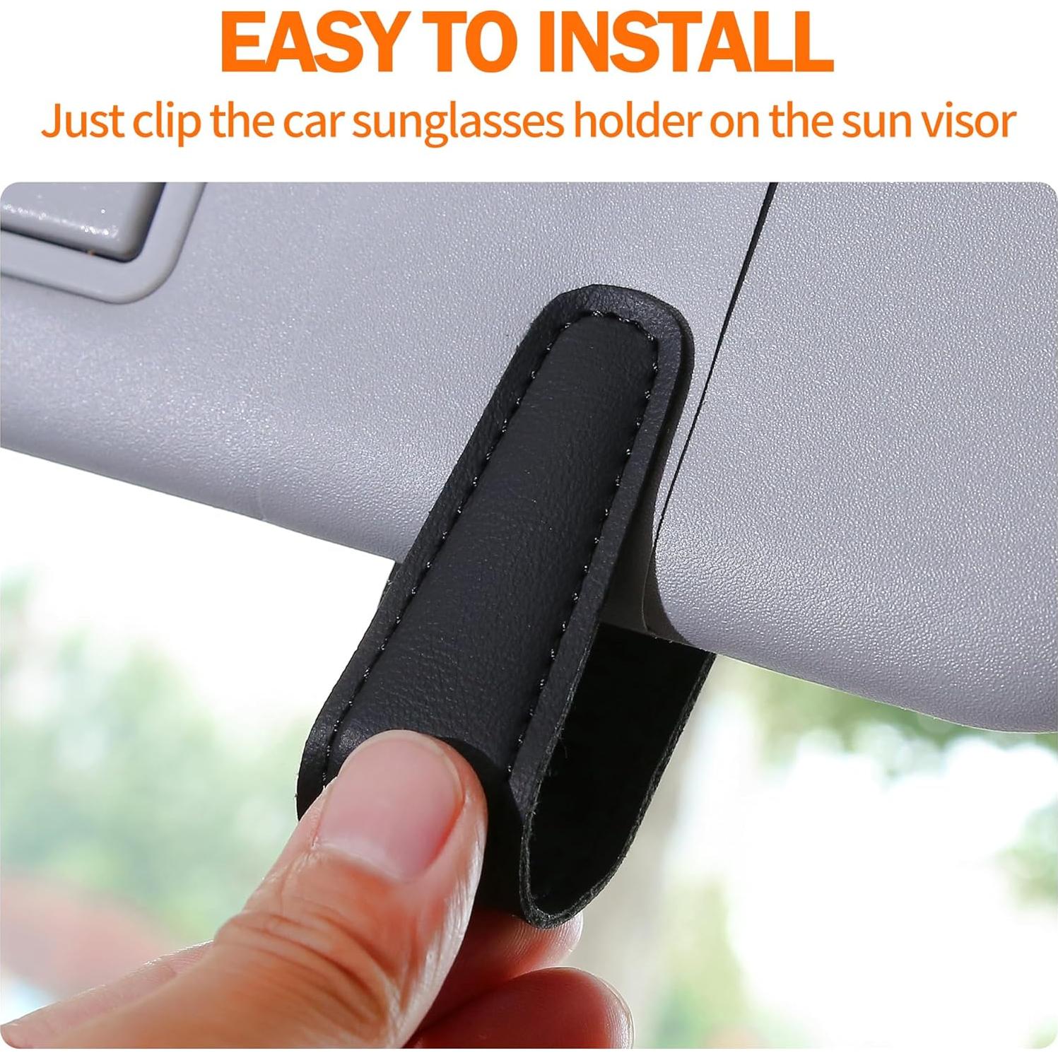 Soportes para Gafas de Sol Shering SH2P - 2 Pack de Cuero Negro