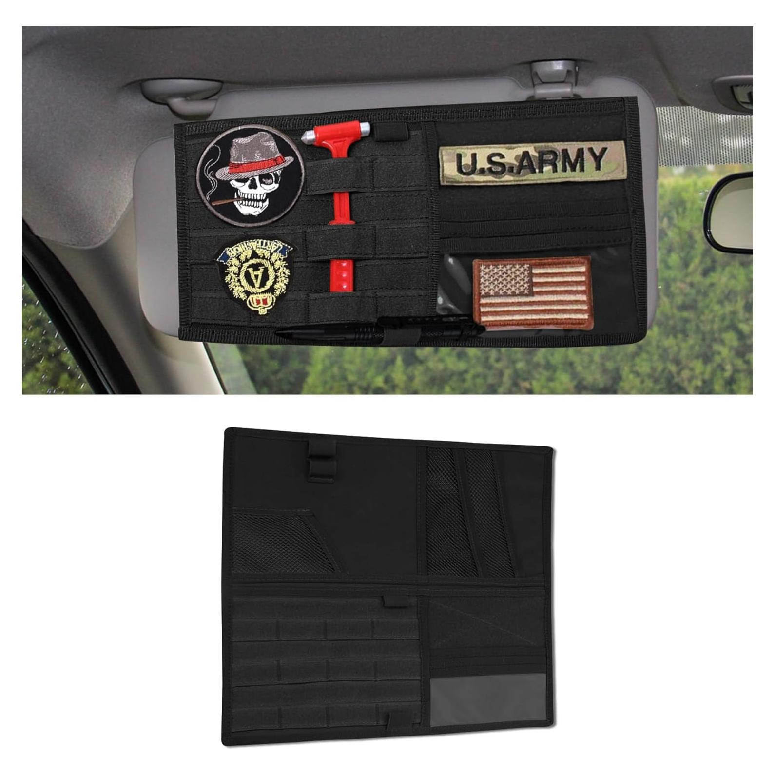 Organizador de Visor Molle QZTYTY para Coche - Negro 35x36cm