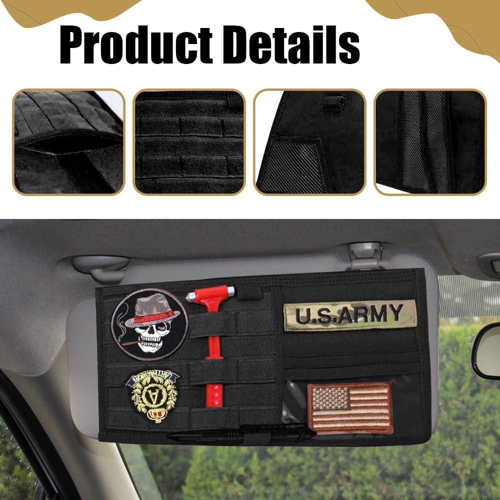 Organizador de Visor Molle QZTYTY para Coche - Negro 35x36cm