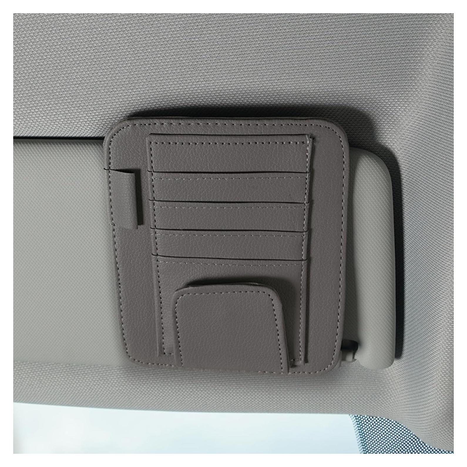 Organizador de Visera de Coche Ongfuwu - Cuero Sintético Gris
