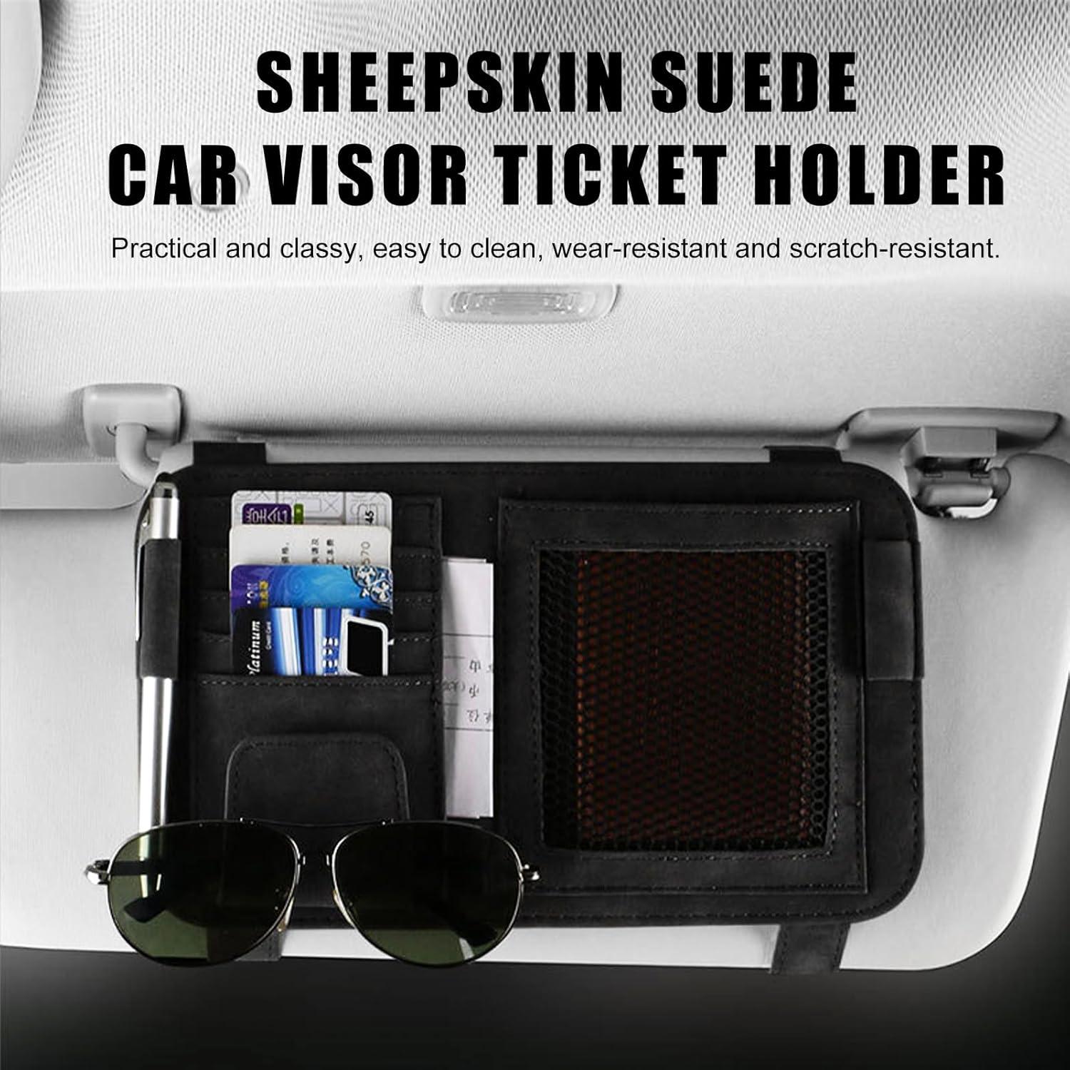 Organizador de Visera de Coche Povtii Negro Multifuncional