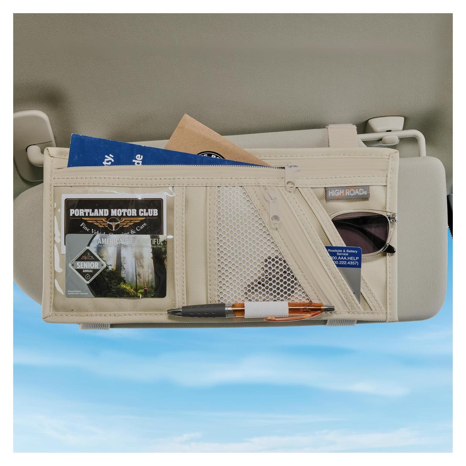Organizador de Visera de Coche High Road PVBLACK con Bolsillos