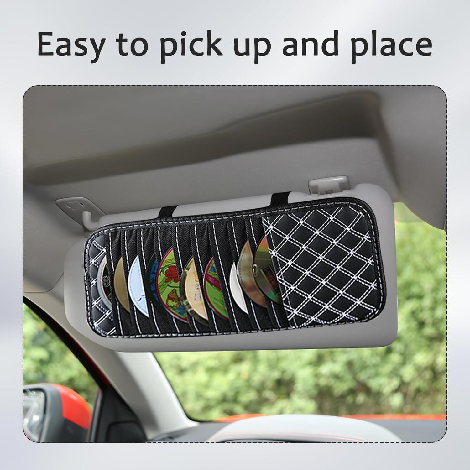 Soporte de CD para coche PKRFCJ con 12 bolsillos - Negro