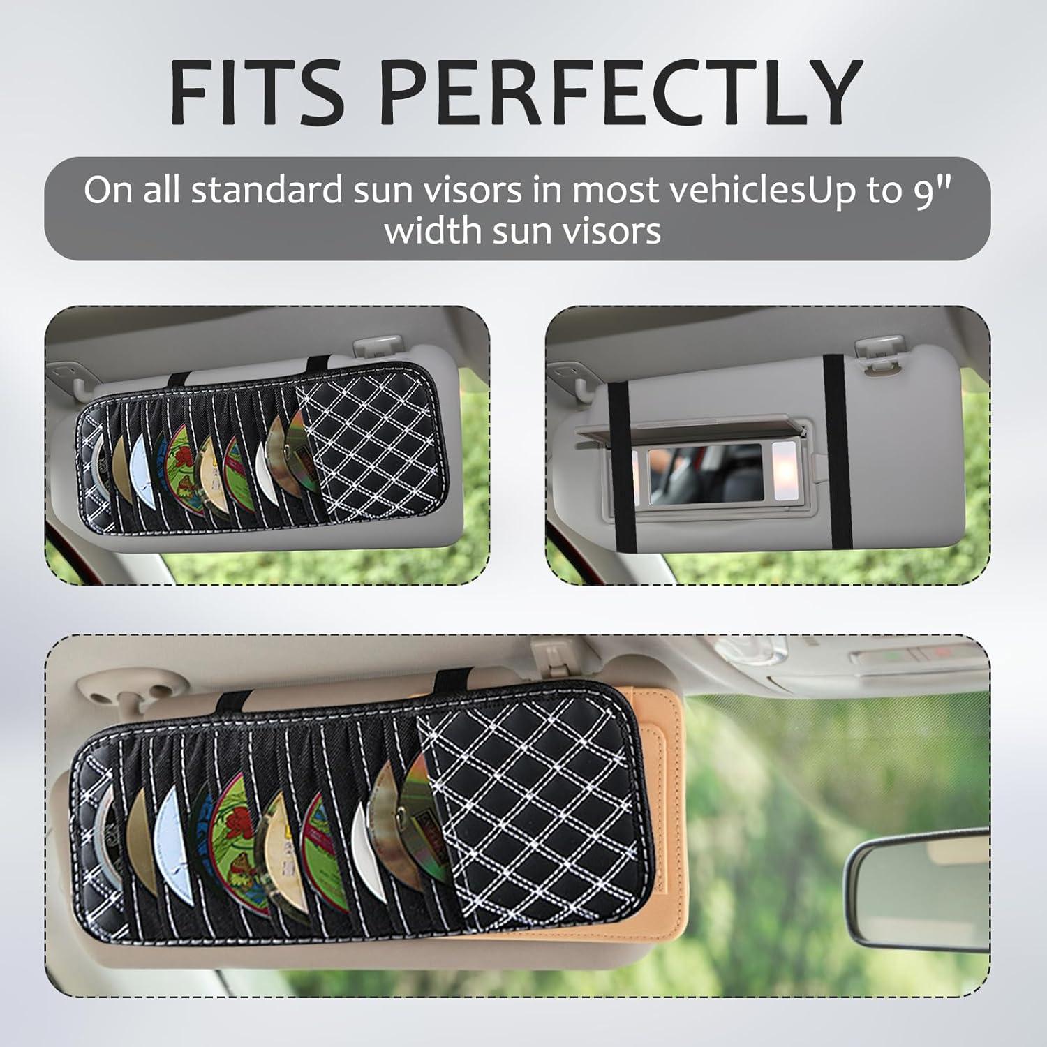 Soporte de CD para coche PKRFCJ con 12 bolsillos - Negro