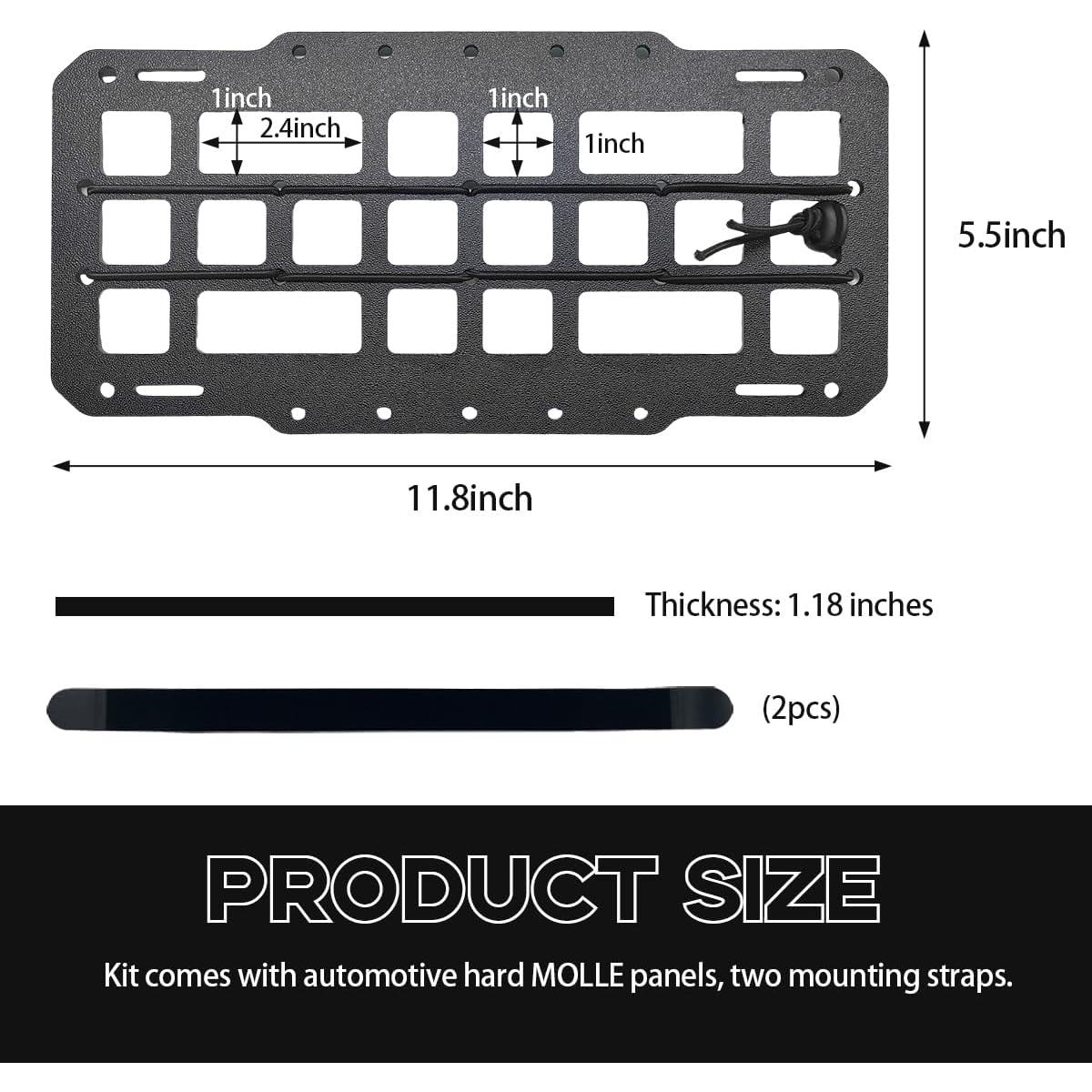 Panel Rígido MOLLE para Auto Yourkar - Organizador Visera Solar