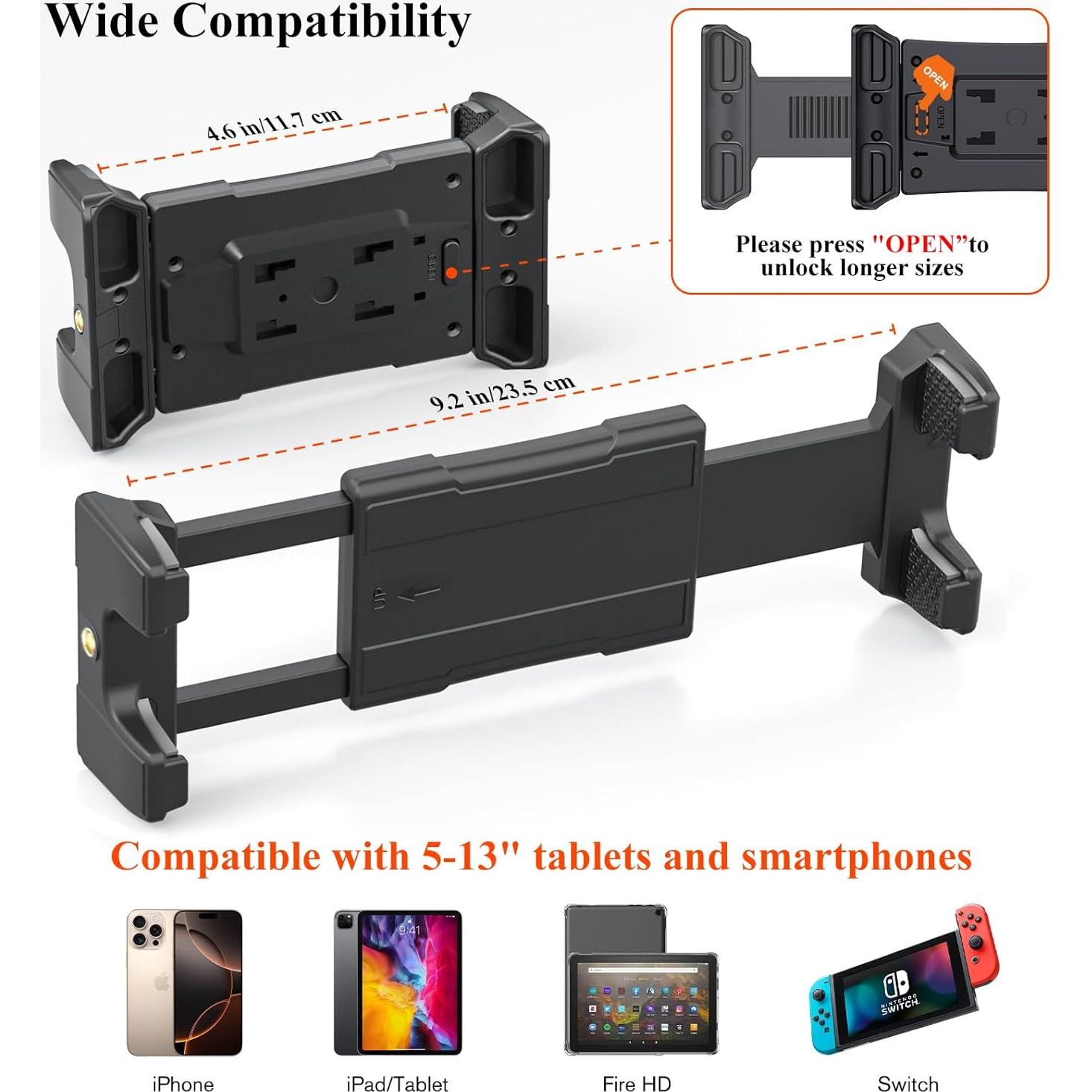 Soporte para Tableta de Coche OHLPRO Ajustable 5-13"