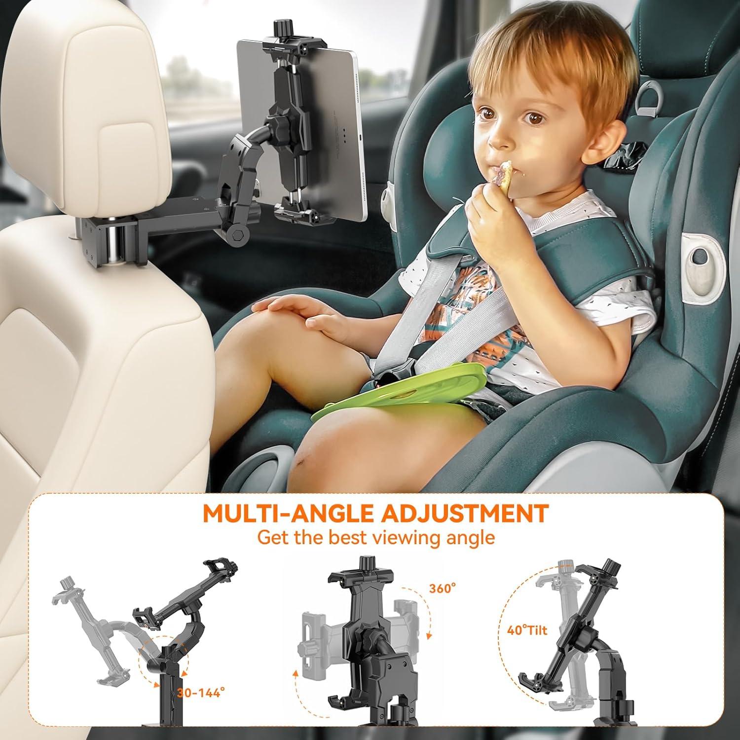 Soporte para Tableta KDD Ajustable 360° para Coche - Compatible con iPad y Teléfonos