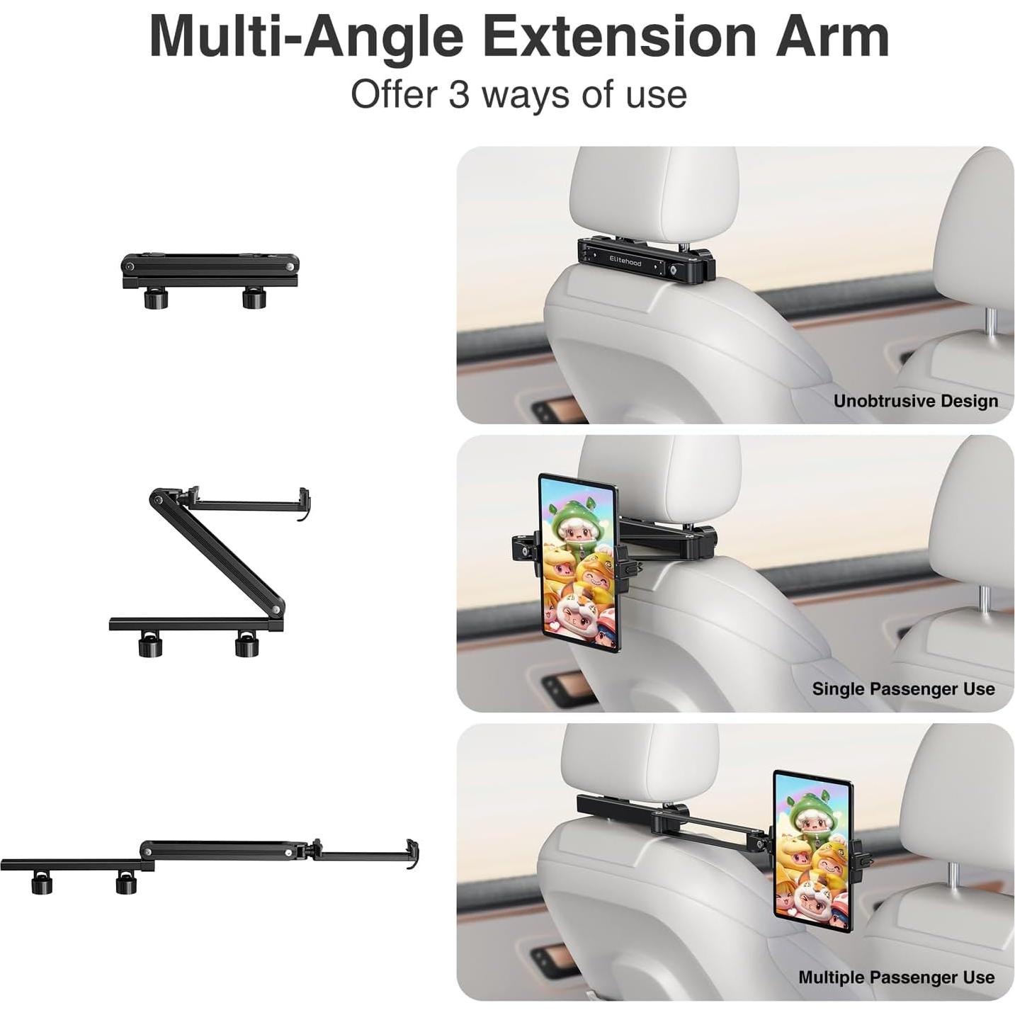 Soporte para Tablet en Reposacabezas Elitehood CH6 - Plegable y Ajustable
