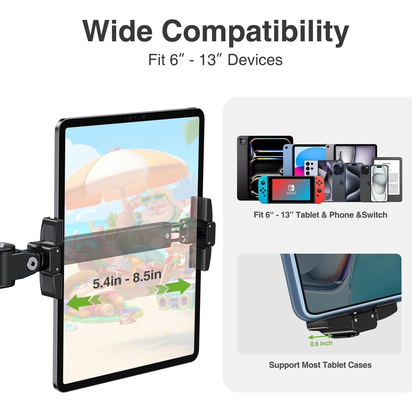 Soporte para Tablet en Reposacabezas Elitehood CH6 - Plegable y Ajustable