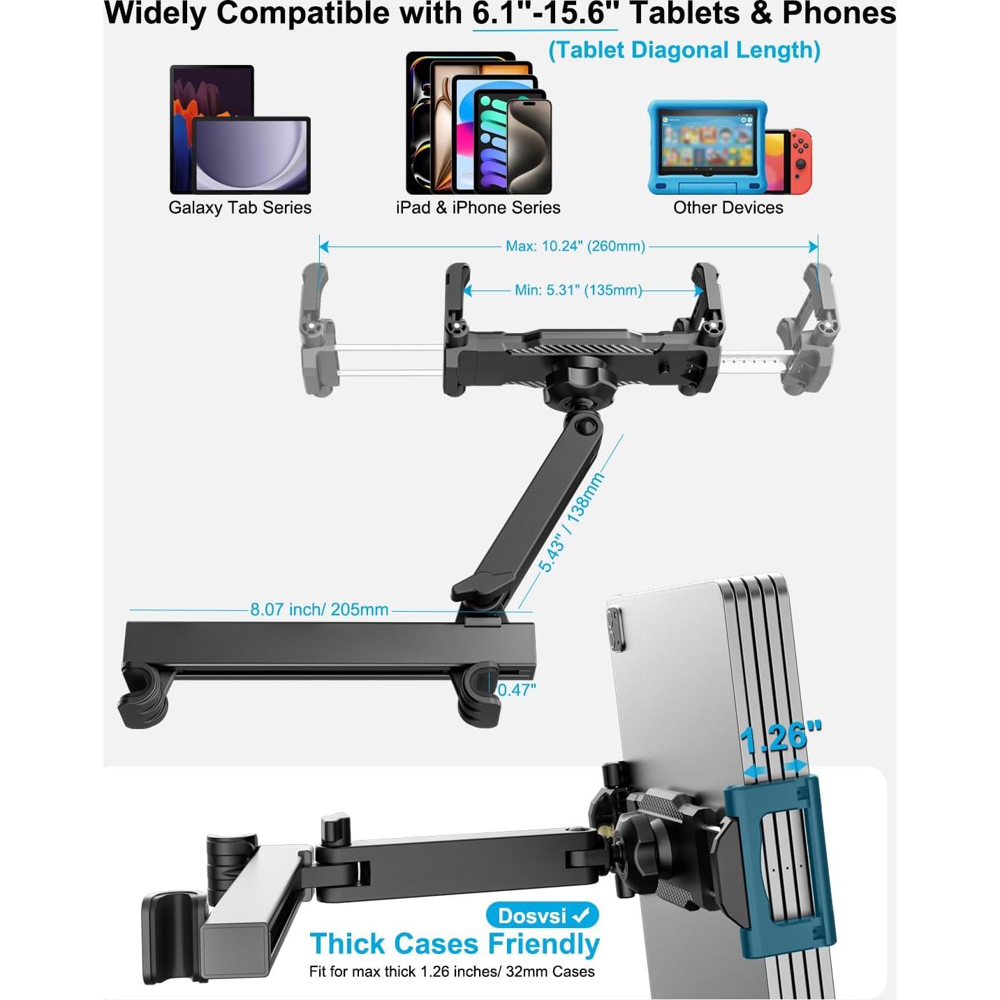 Soporte para Tableta en Reposacabezas Dosvsi 6.1-15.6"