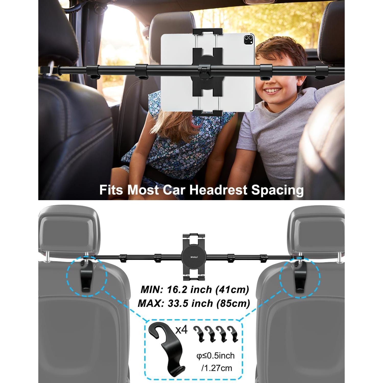 Soporte para Tablet en Reposacabezas Woleyi - Ajustable 4-13"