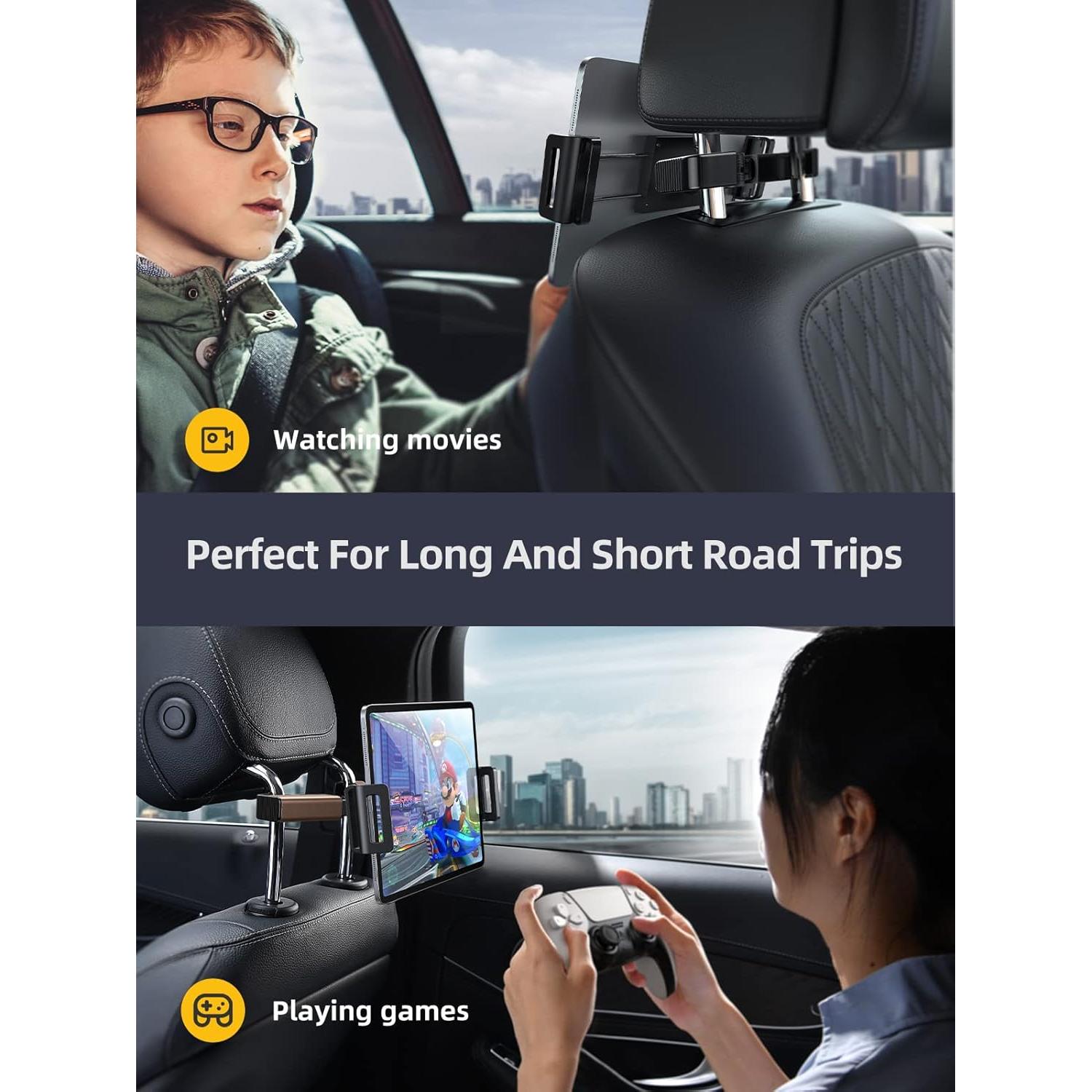 Soporte para iPad LISEN para reposacabezas de coche - Ajustable