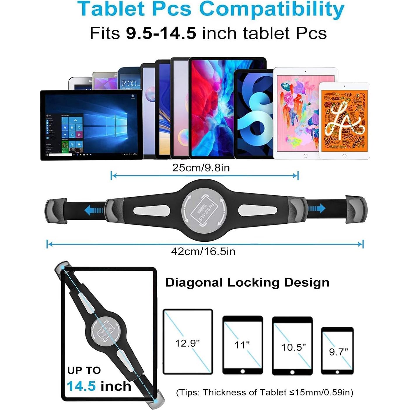 Soporte para Tabletas Woleyi para Reposacabezas de Coche 9.5-14.5"