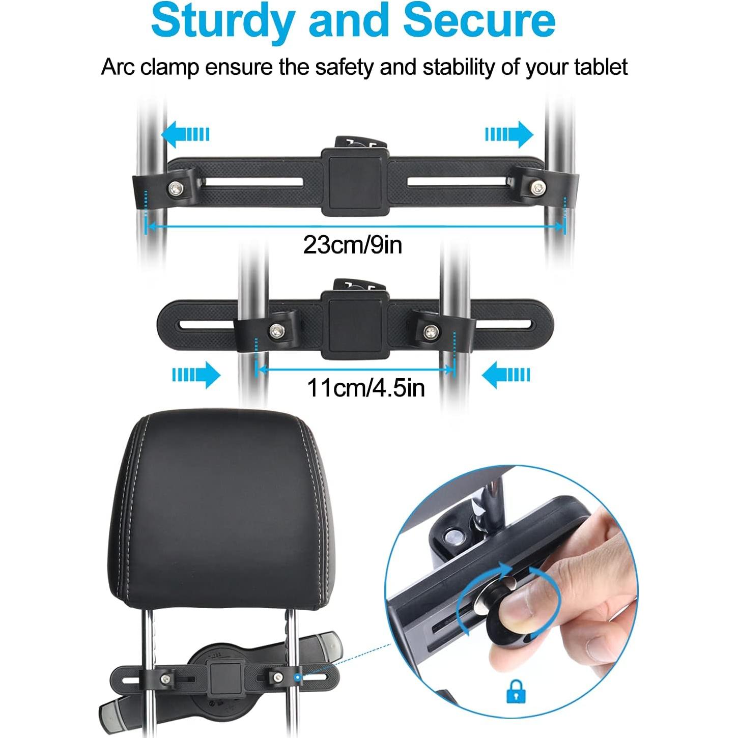 Soporte para Tabletas Woleyi para Reposacabezas de Coche 9.5-14.5"