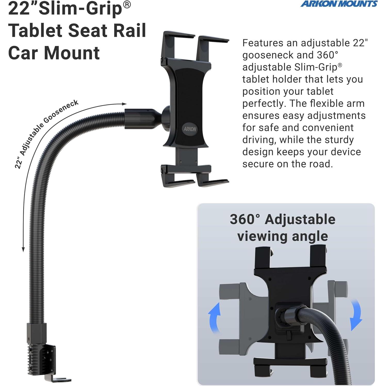 Soporte para Tableta de Coche Arkon TAB188L22 - Aluminio 55.88 cm