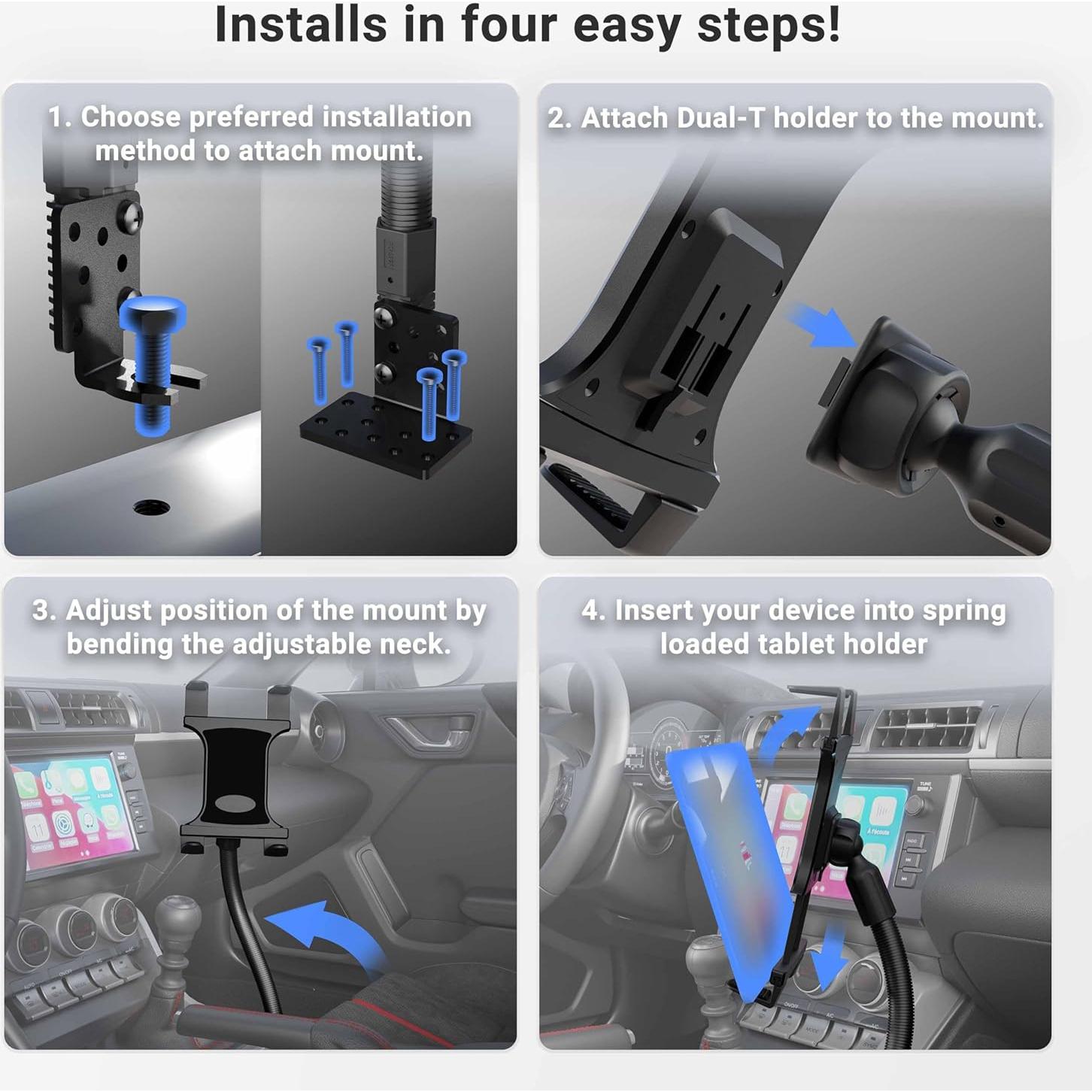 Soporte para Tableta de Coche Arkon TAB188L22 - Aluminio 55.88 cm