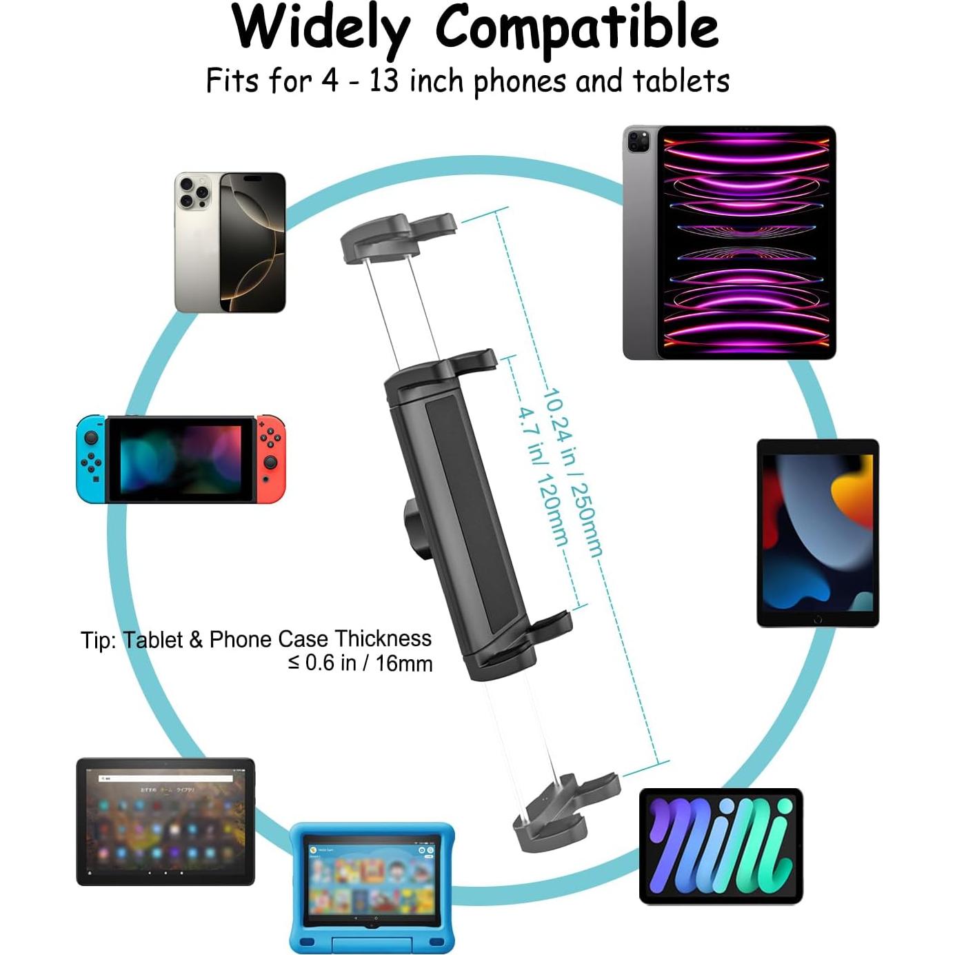 Soporte para Tableta en Reposacabezas de Coche Dosvsi 13-32 cm