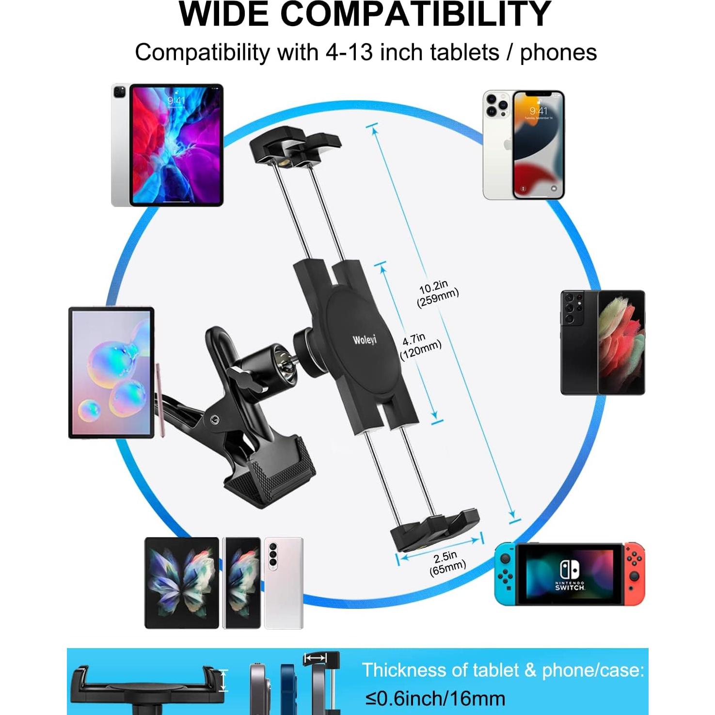 Soporte para Tablet en Visera de Coche Woleyi 360° Universal