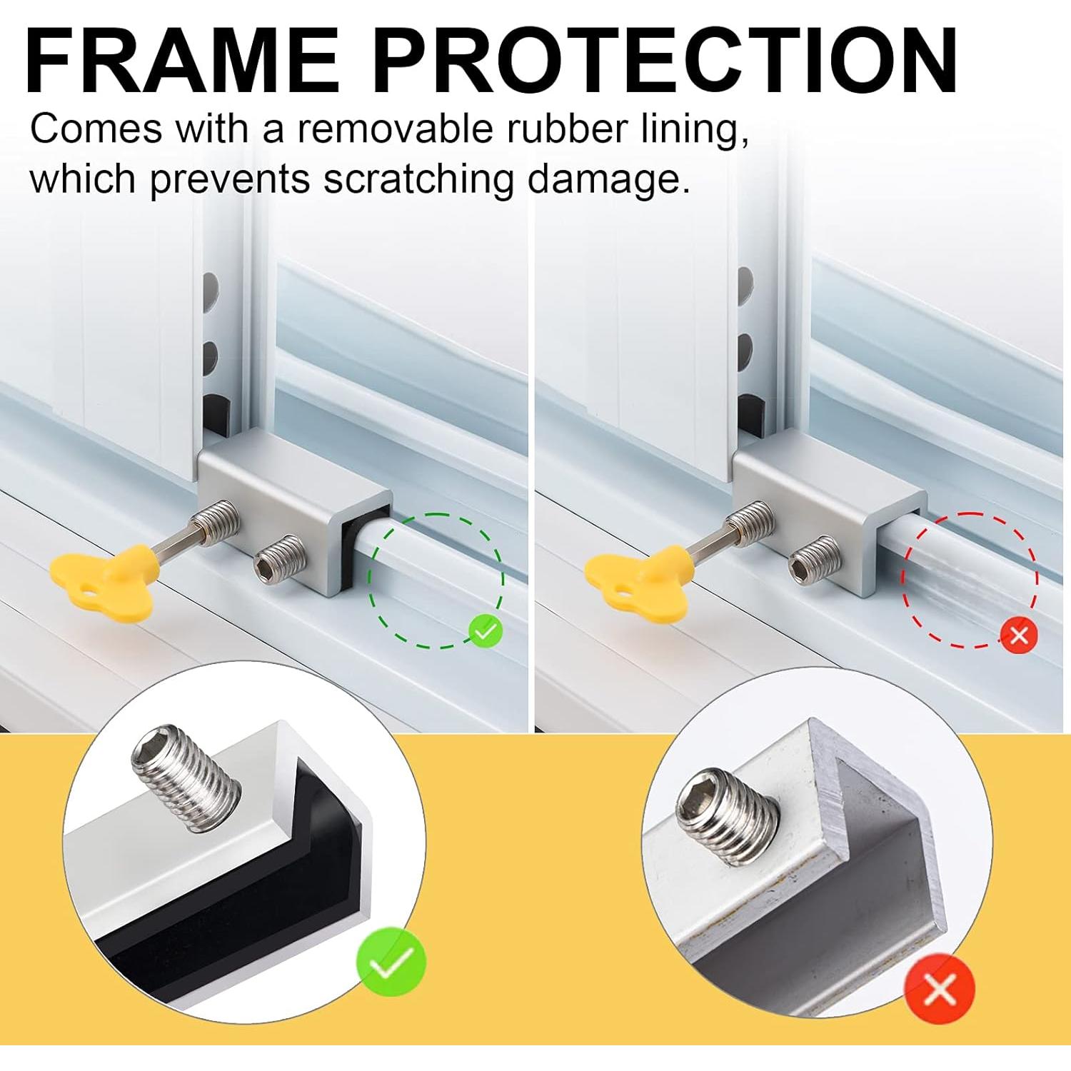 Cerraduras de Ventana Deslizante PENMAMA - 4 Juegos Ajustables