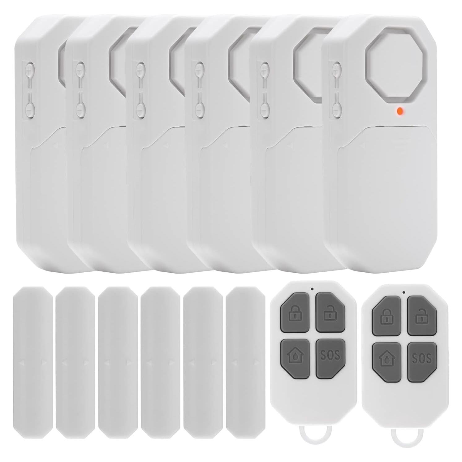 Alarma Inalámbrica de Puerta y Ventana Evernary - 6 Sensores + 2 Remotos