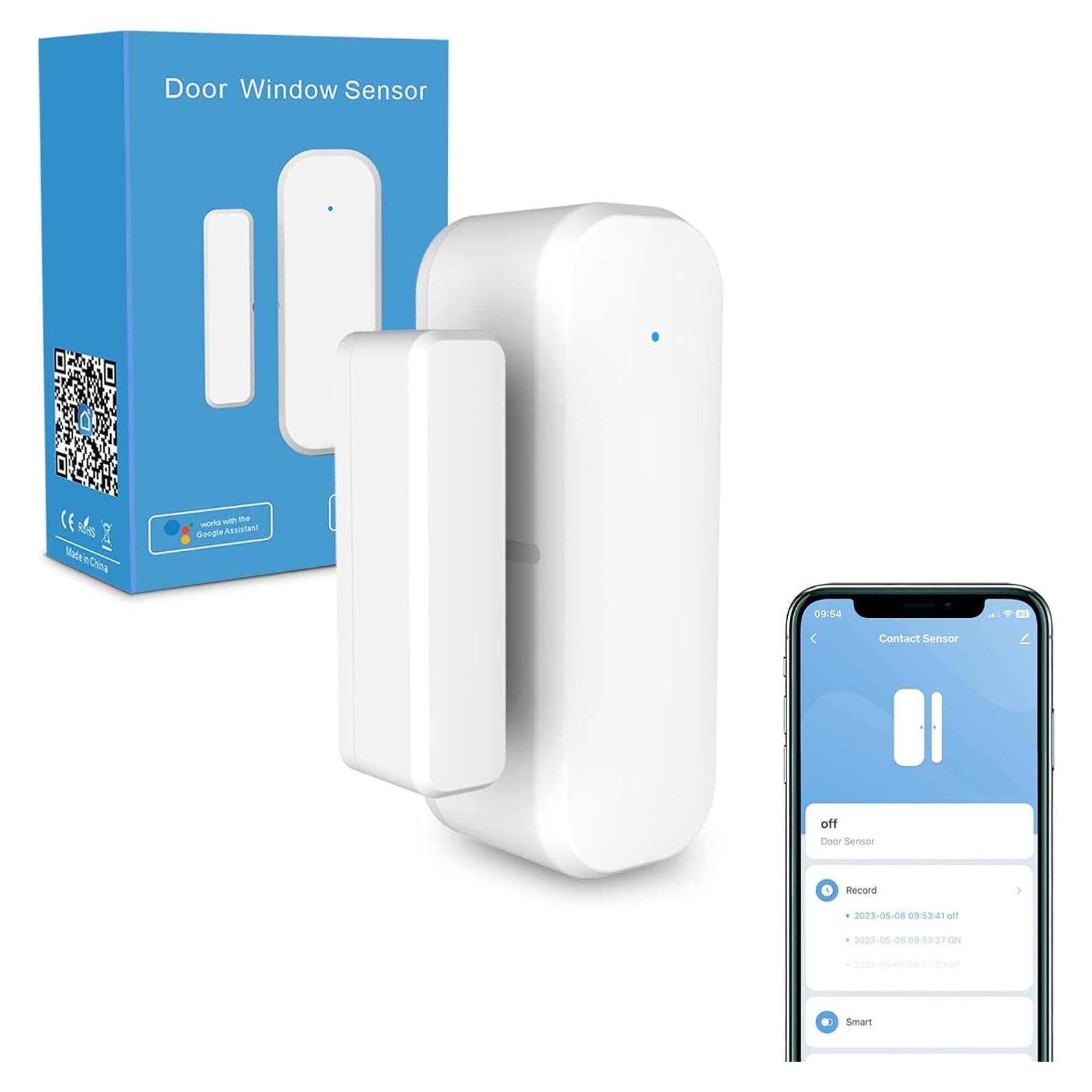 Sensor de Puerta WiFi FARYLINK F-SD01W para Seguridad del Hogar