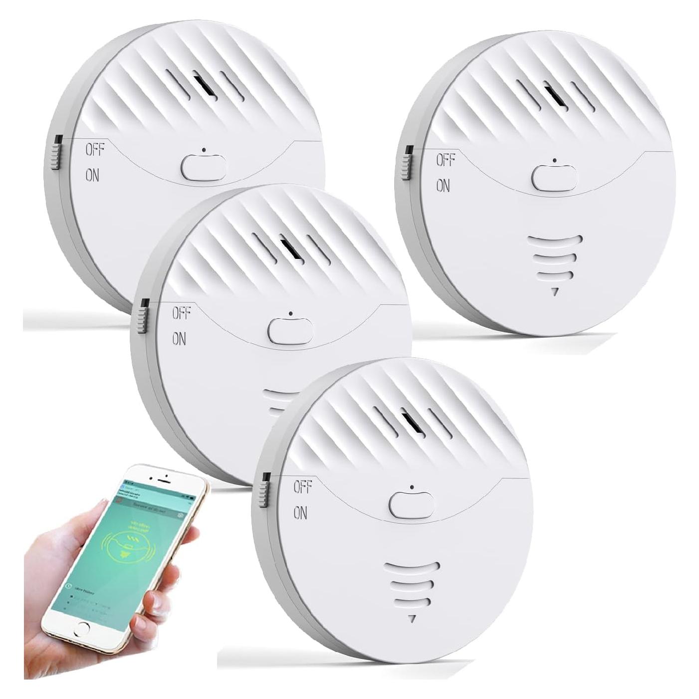 Sistema de Alarma de Ventana WiFi Evernary - 4 Sensores de Cristal Roto 130dB