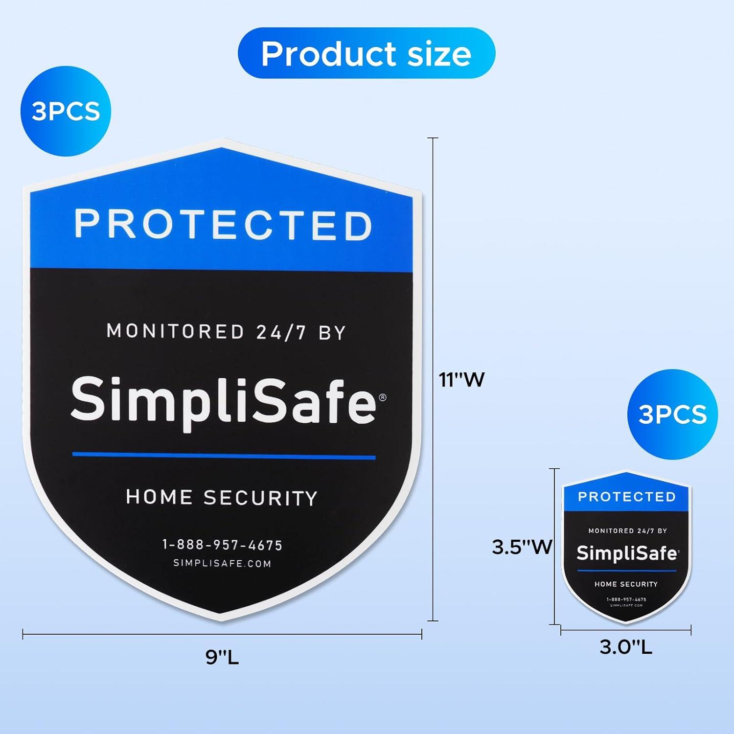 Carteles de Seguridad SimpliSafe 3PCS - FBORHAFY, Plástico Duradero