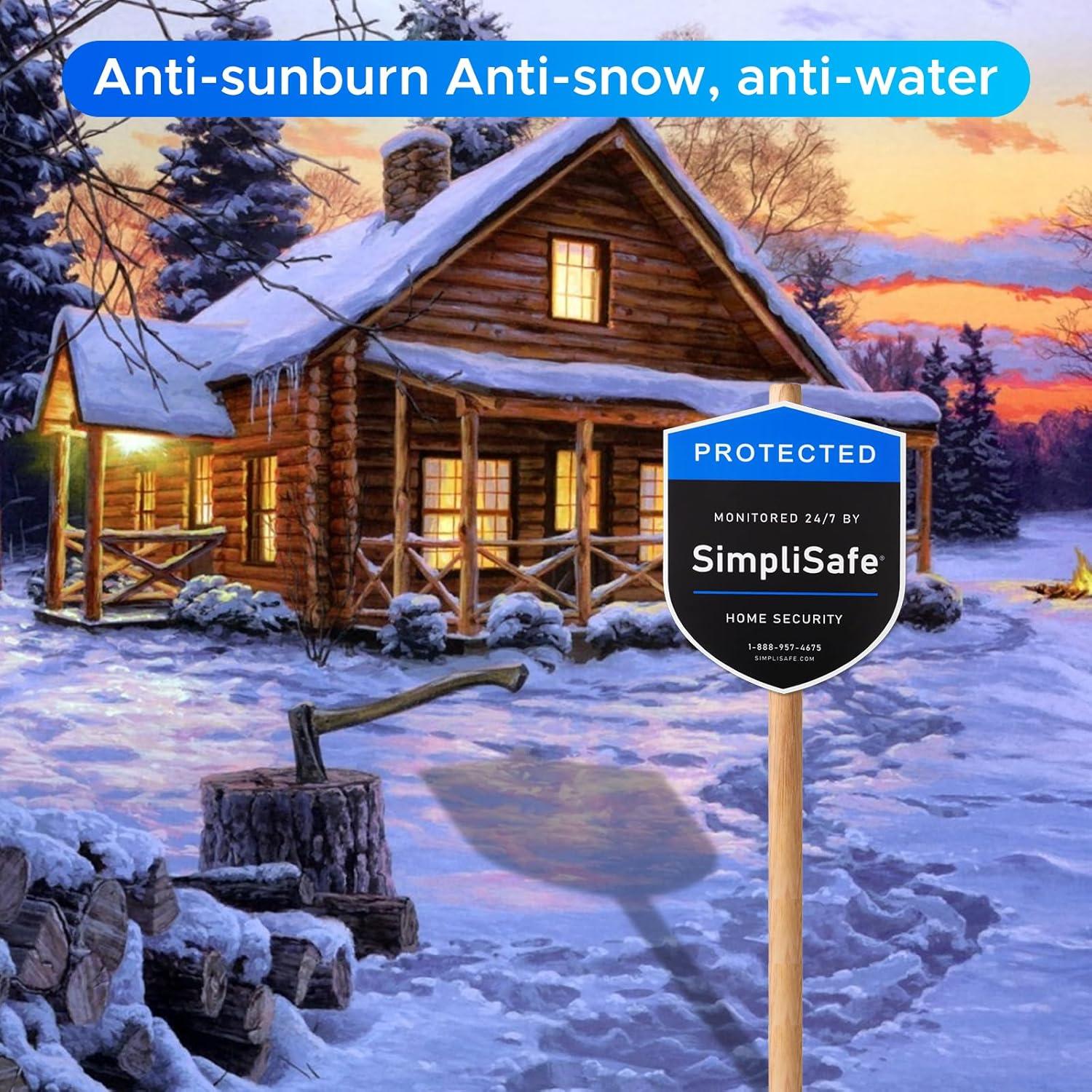 Carteles de Seguridad SimpliSafe 3PCS - FBORHAFY, Plástico Duradero