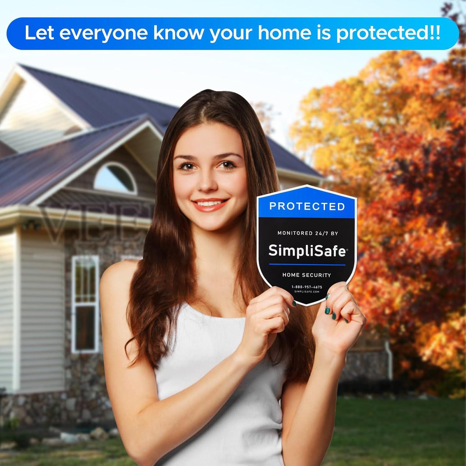 Carteles de Seguridad SimpliSafe 3PCS - FBORHAFY, Plástico Duradero