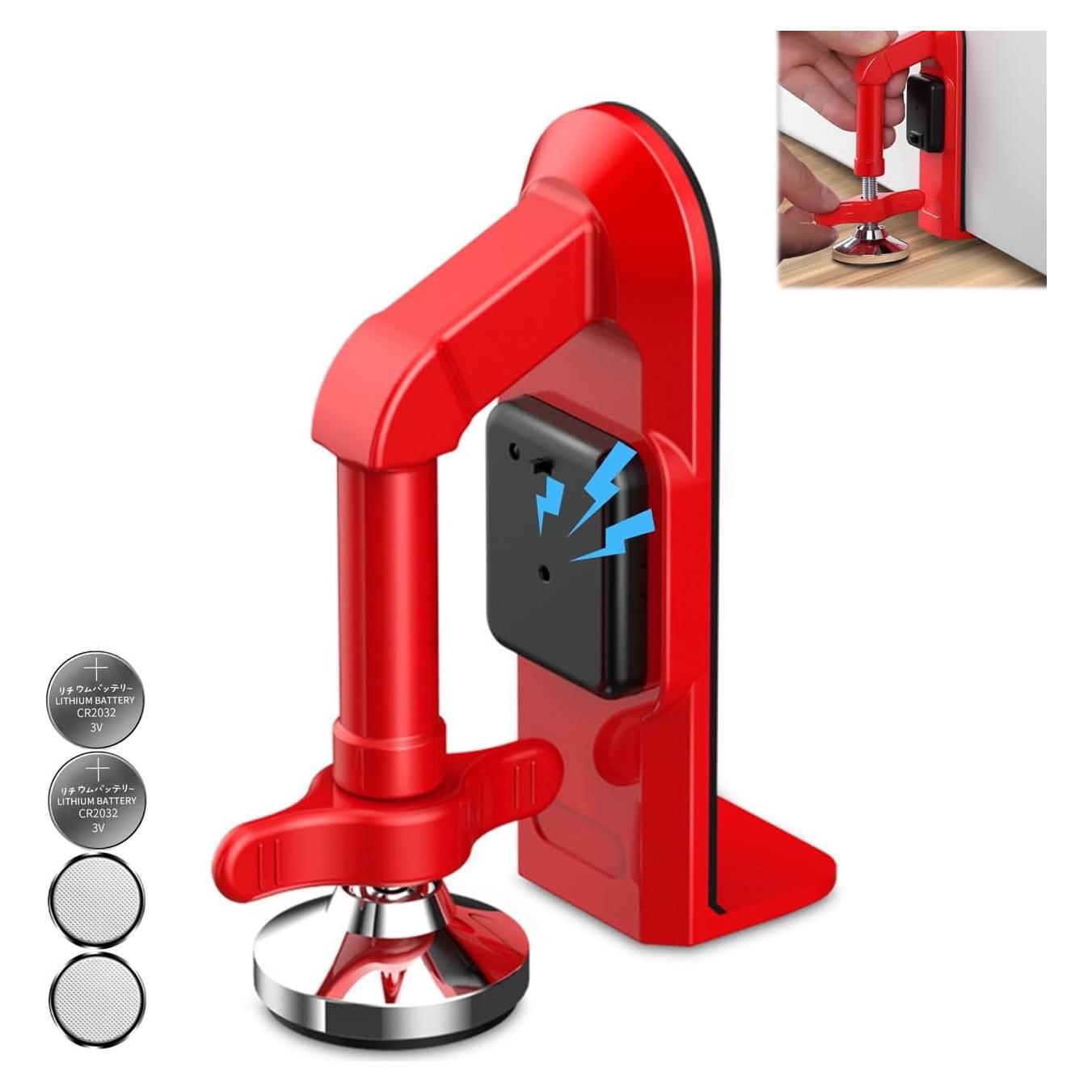 Tope de puerta con alarma Piosarafiem 80dB ajustable rojo