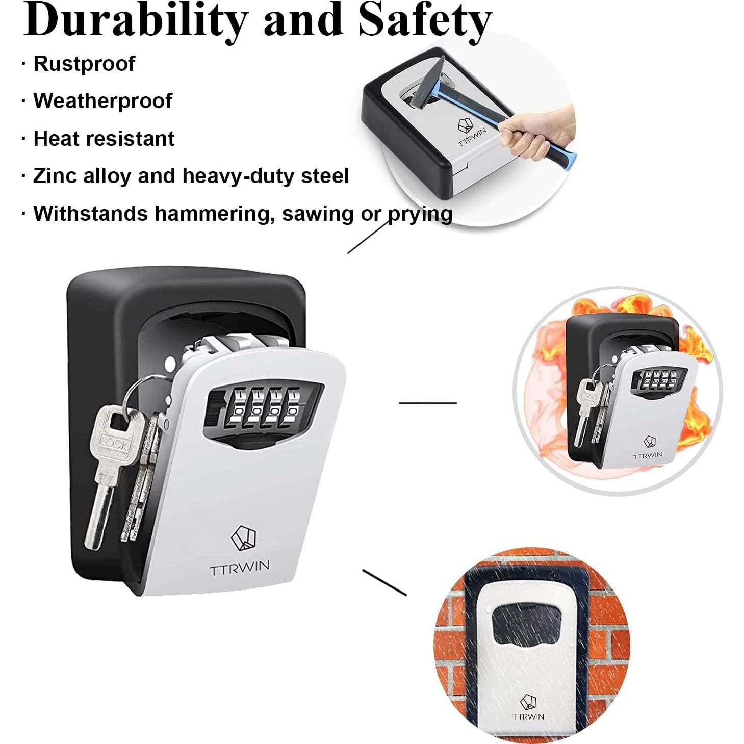Caja de Llave TTRWIN Montada en Pared con Combinación 4 Dígitos
