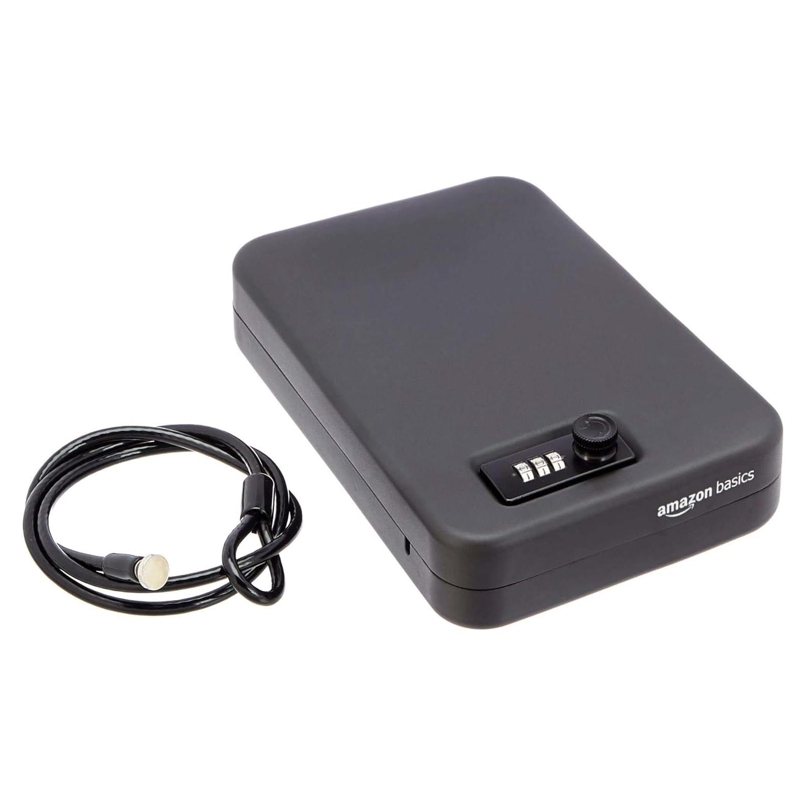 Caja de Seguridad Portátil Amazon Basics Grande Negra