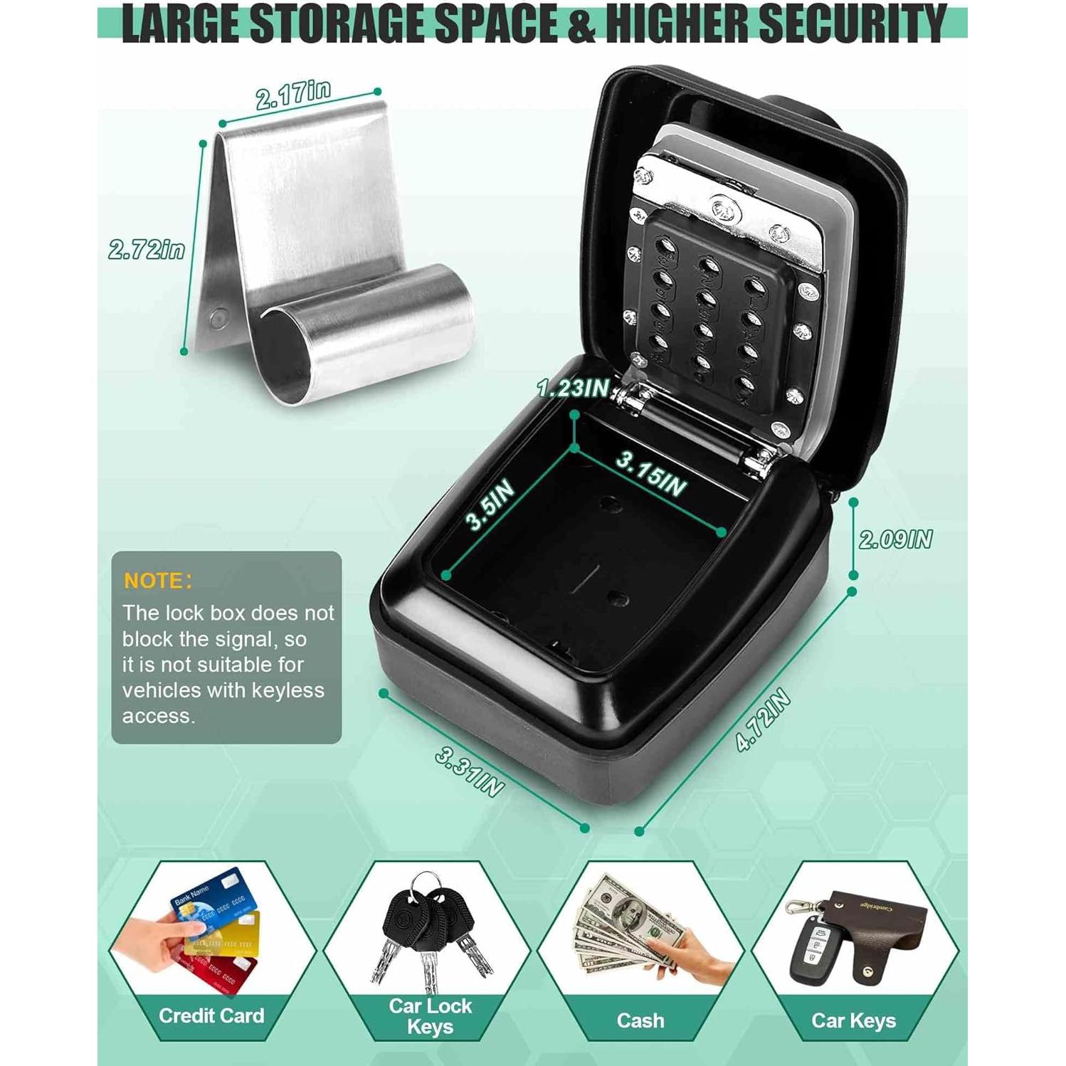 Caja de Seguridad para Llaves Tevlaphee - Antirrobo, Negra