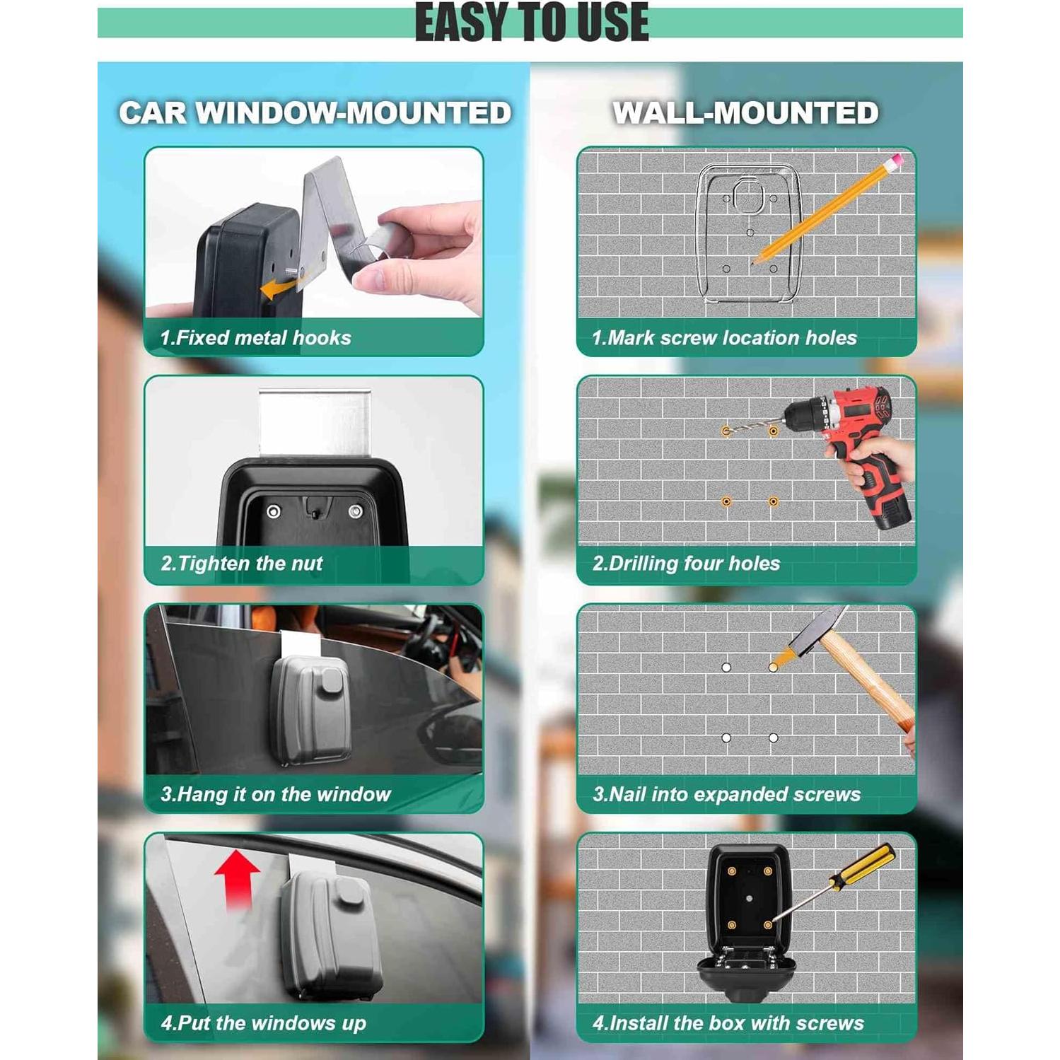 Caja de Seguridad para Llaves Tevlaphee - Antirrobo, Negra