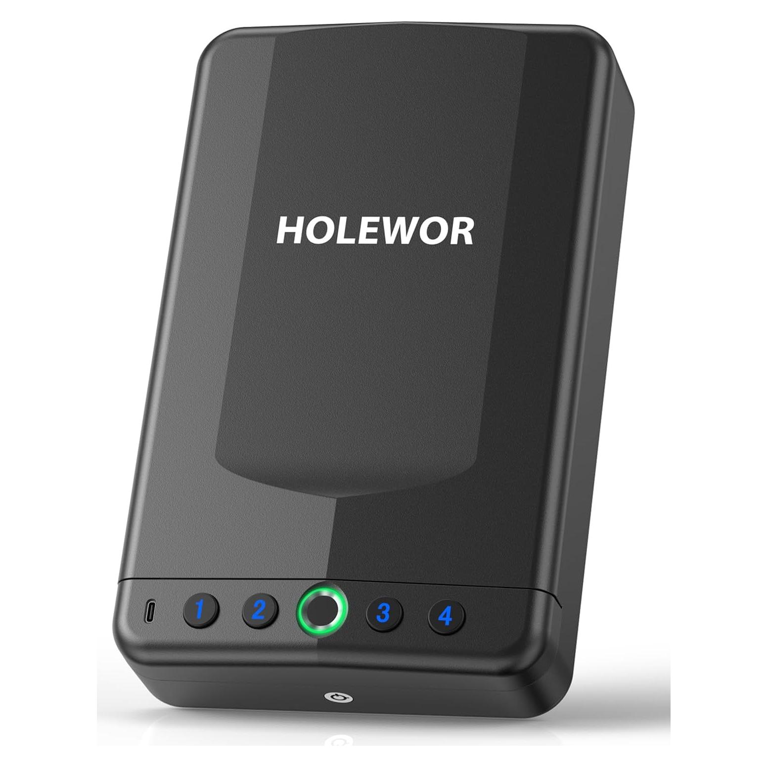 Caja Fuerte Biométrica HOLEWOR para Pistolas Pequeñas 29x18cm