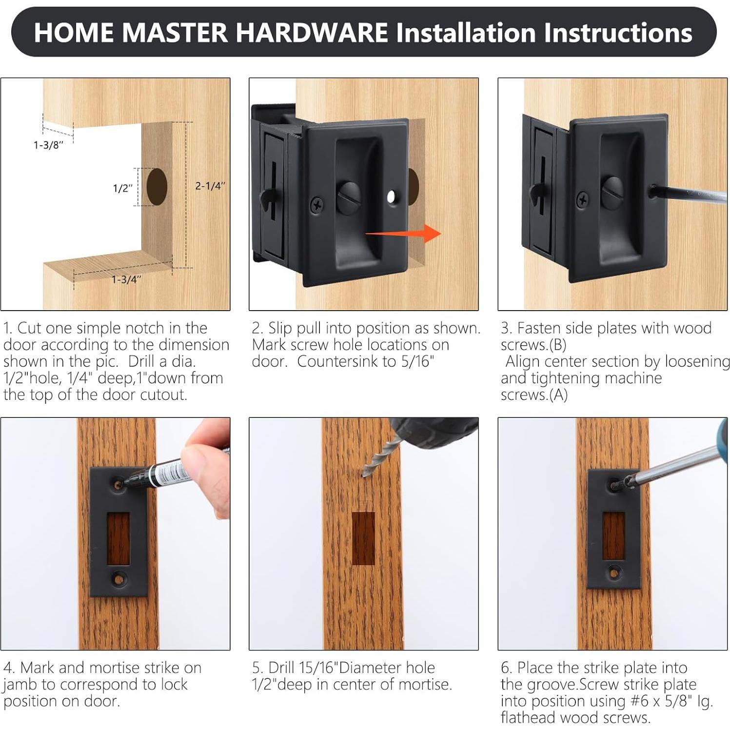 Cerradura Deslizante Home Master Hardware 2 Paquete Latón Negro Mate