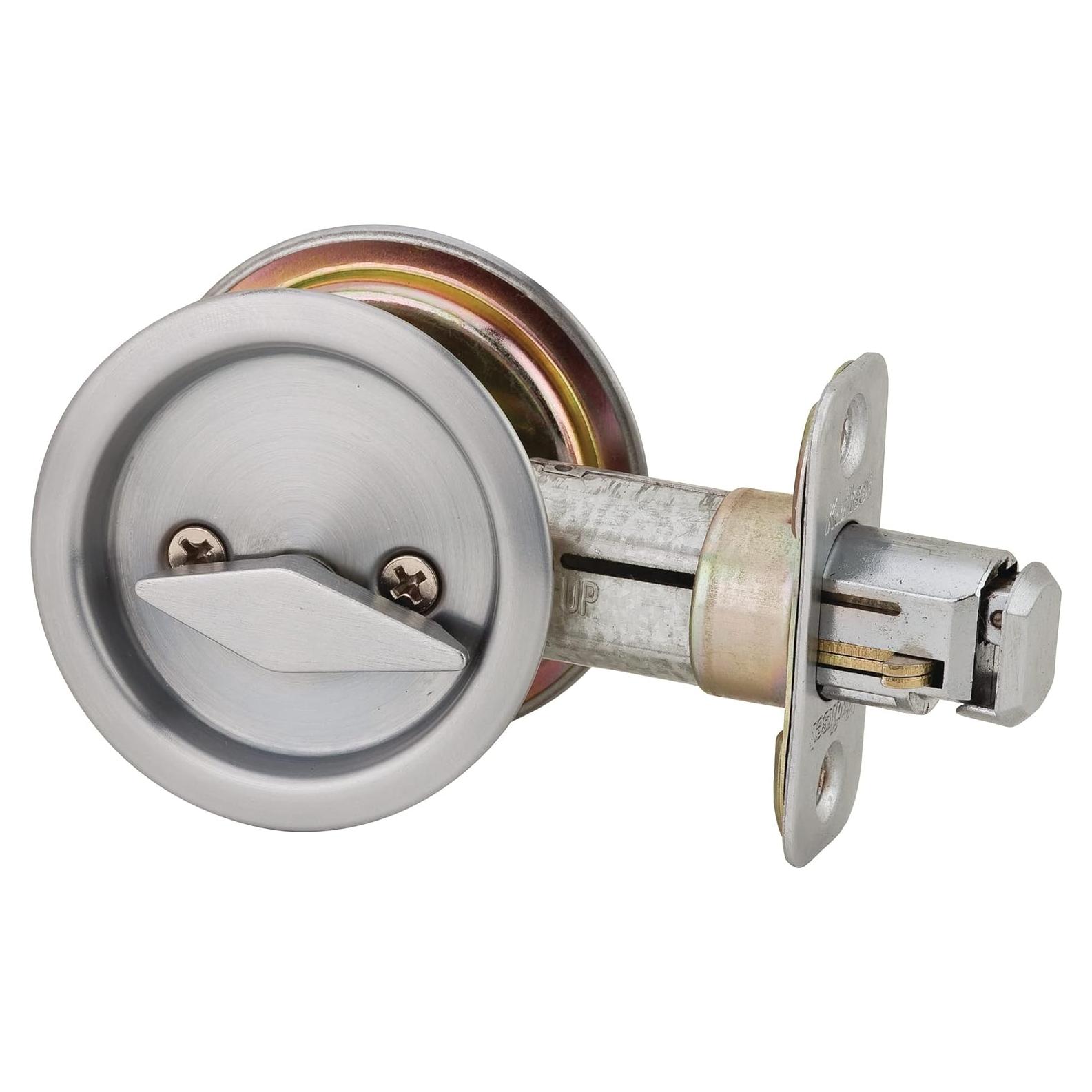 Cerradura de Puerta de Bolsillo Kwikset 335 Redonda Cromo Satinado