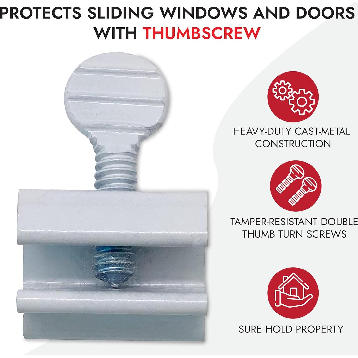 Bloqueo de Ventana Deslizante NU-SET con Tornillo de Pulgar - Paquete de 10