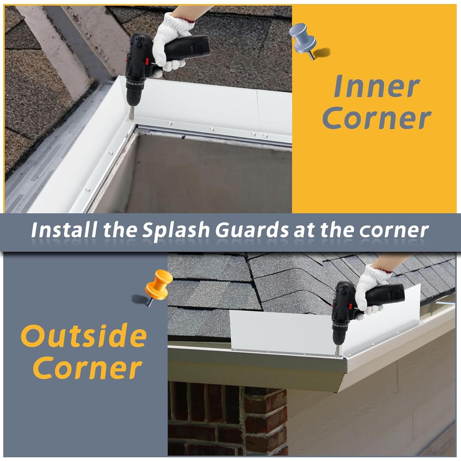 Flamorrow 2 Protectores de Valle de Canalón de Aluminio Plata