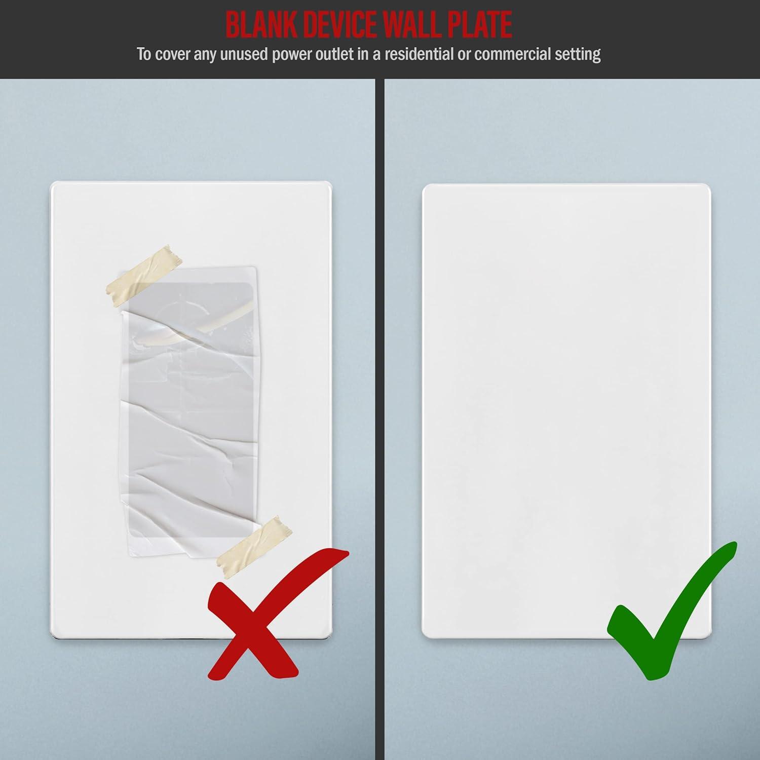 Placa de Pared Sin Tornillos ENERLITES SI8801-W Blanca 11.88x7.44cm