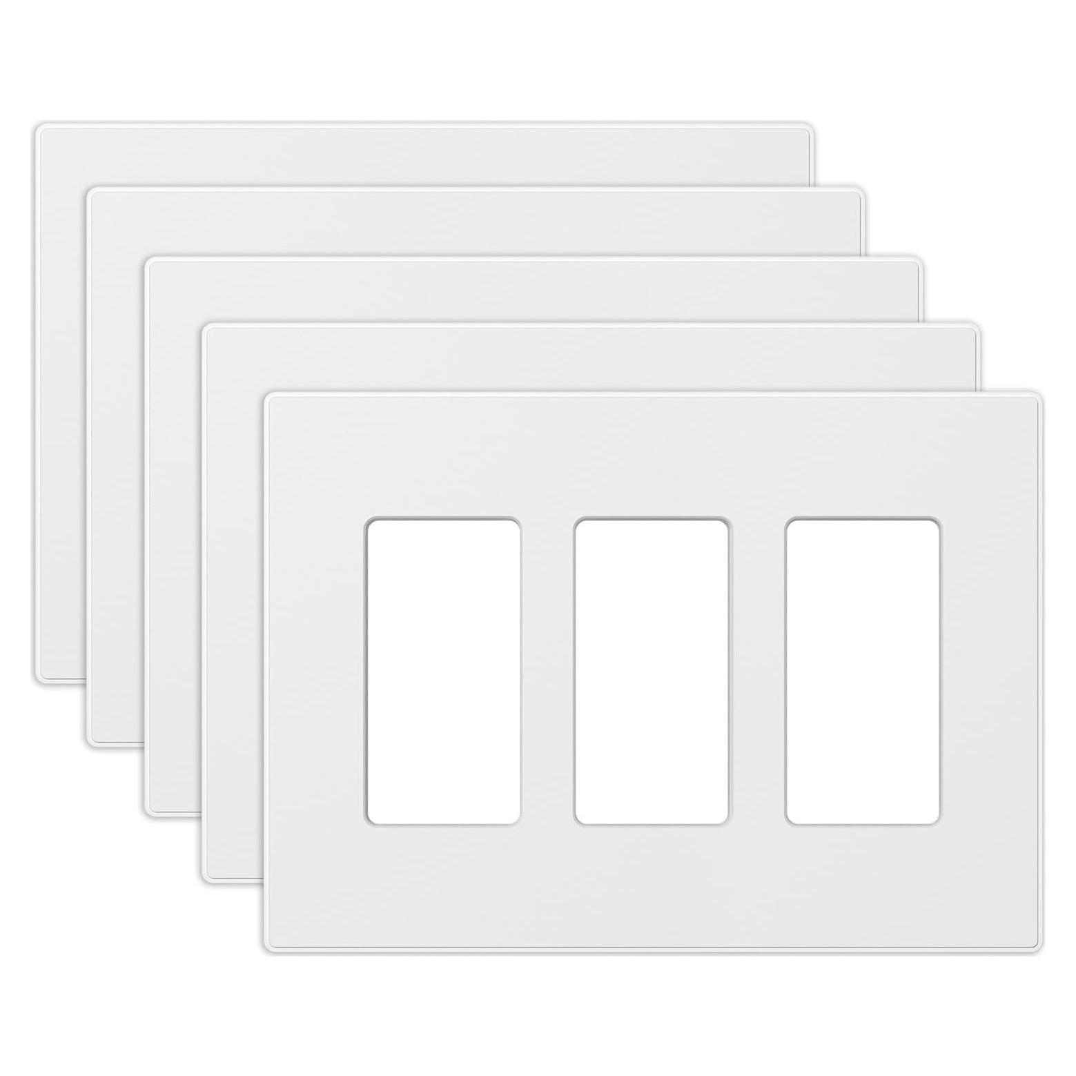 Placas de Pared Decorativas Sin Tornillos ELEGRP 3-Gang Blanco Mate