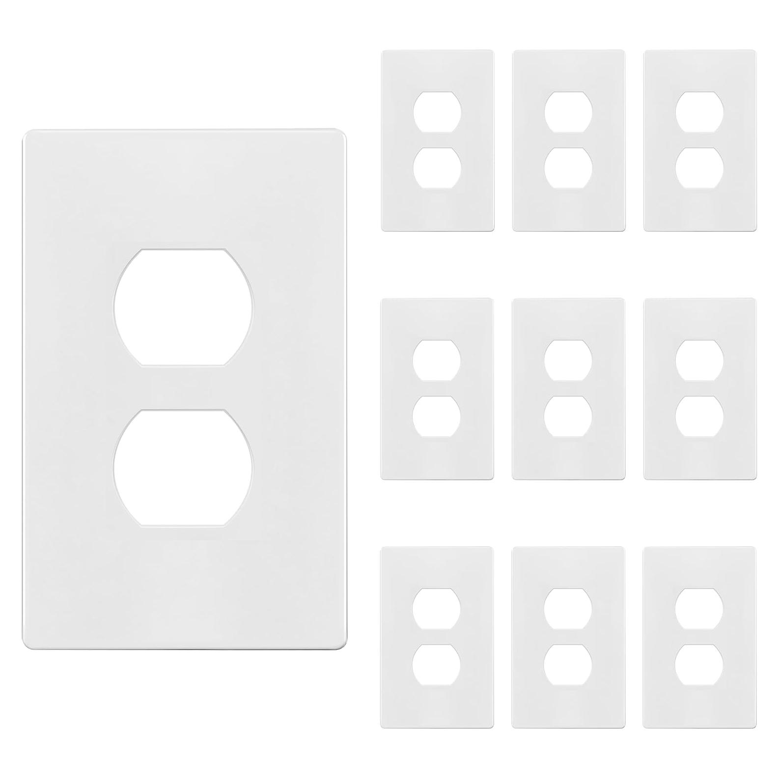 Placa de Pared Dúplex TG Mediana Sin Tornillos 12.39x7.91cm Blanco (Paquete de 10)