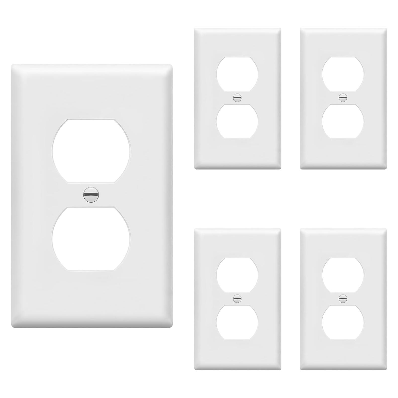 Placas de Pared Duplex Enerlites 8821-W, 5 Paquete, Blanco