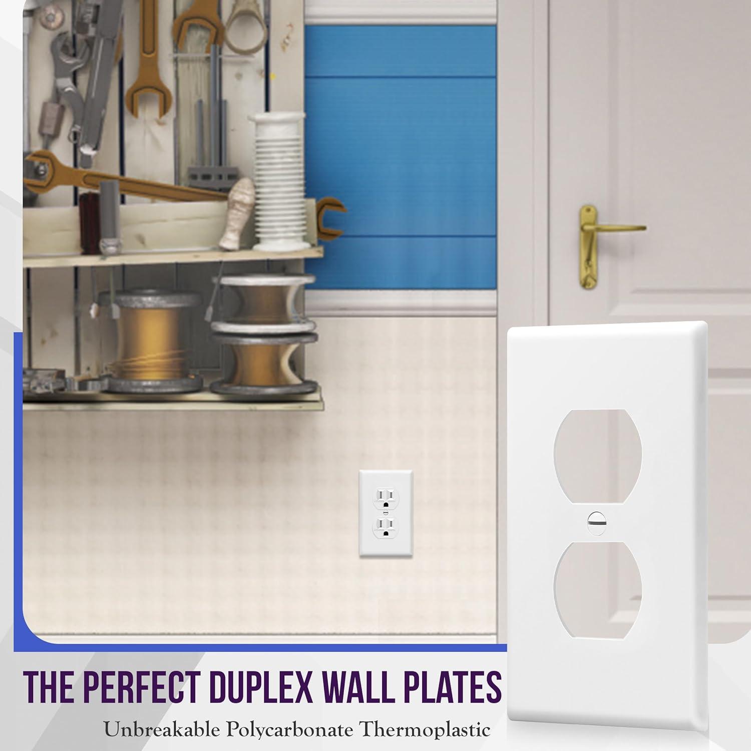Placas de Pared Duplex Enerlites 8821-W, 5 Paquete, Blanco