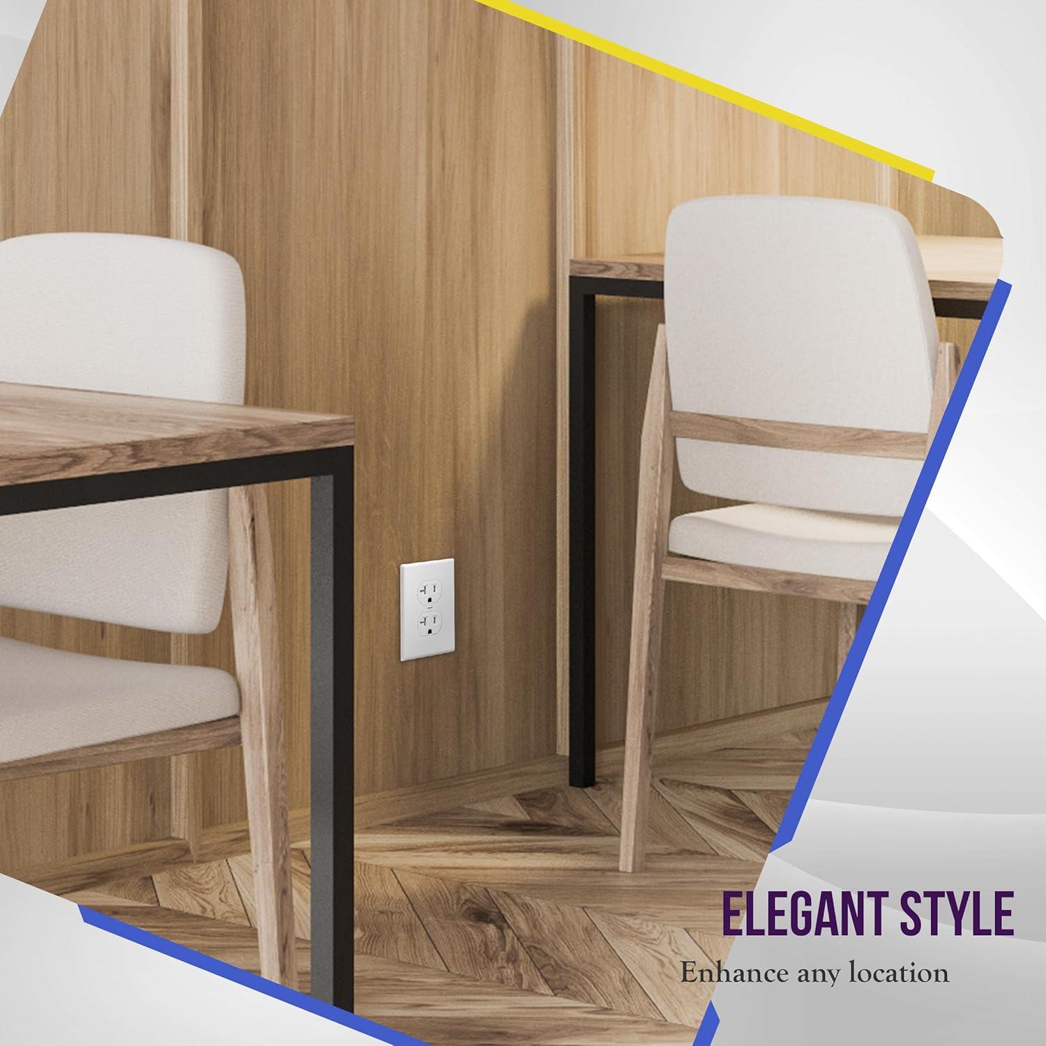 Placas de Pared Duplex Enerlites 8821-W, 5 Paquete, Blanco