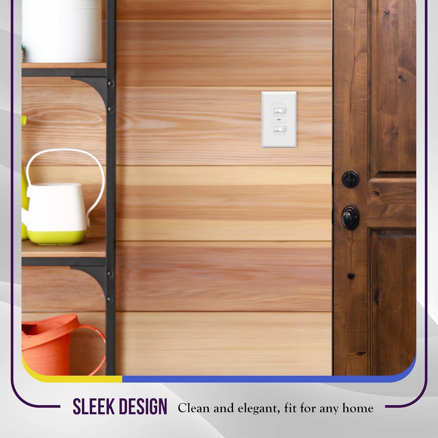 Placas de Pared Duplex Enerlites 8821-W, 5 Paquete, Blanco