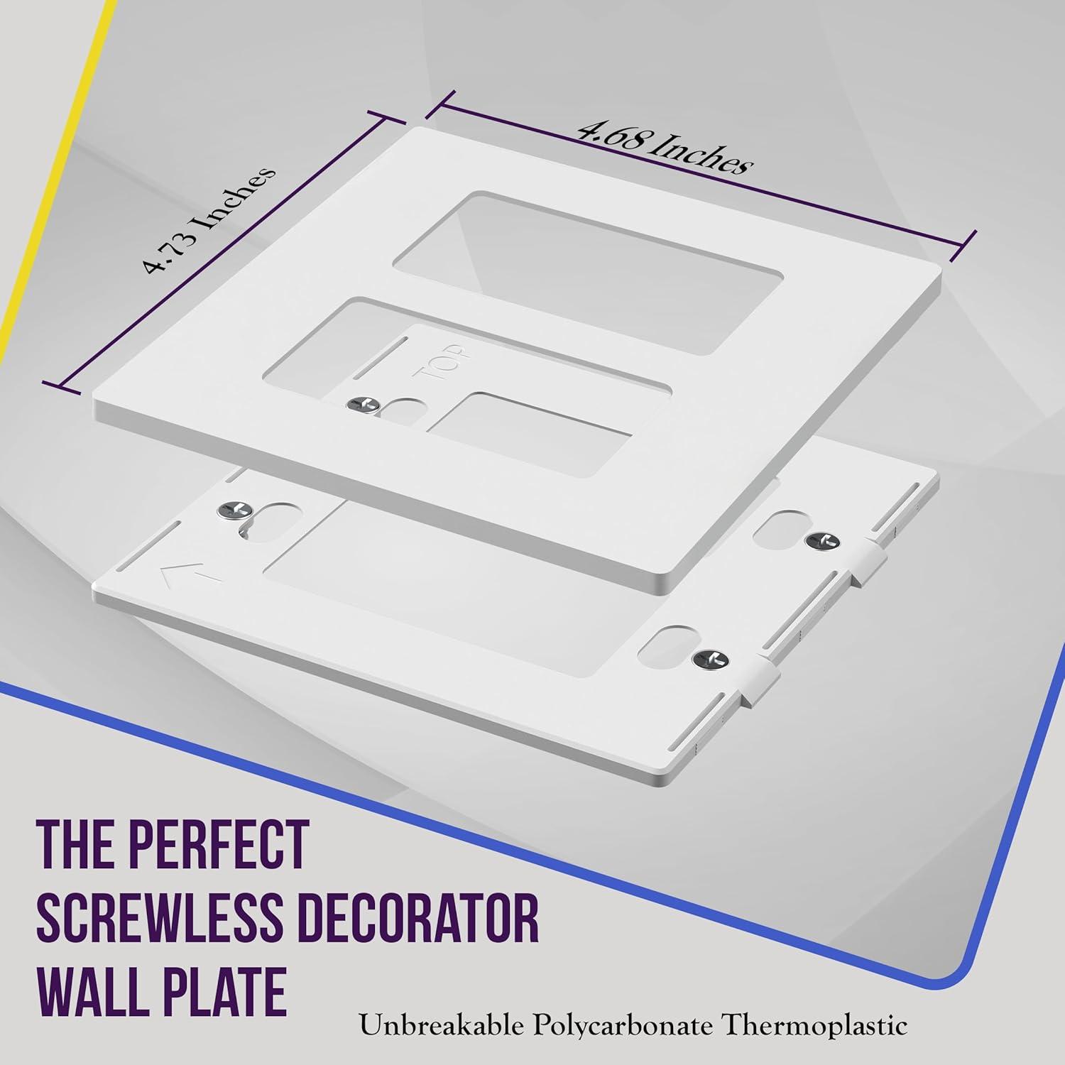 Placas de Pared Sin Tornillos Enerlites SI8832-W, 2-Gang, Blanco