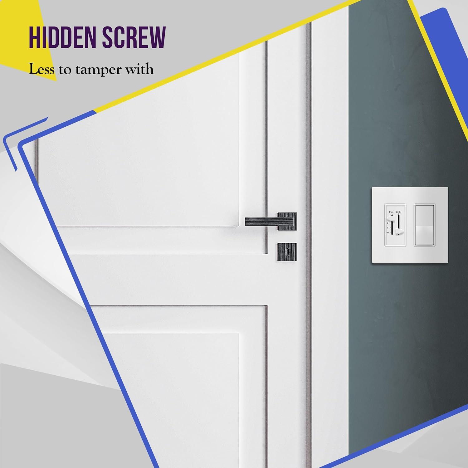 Placas de Pared Sin Tornillos Enerlites SI8832-W, 2-Gang, Blanco