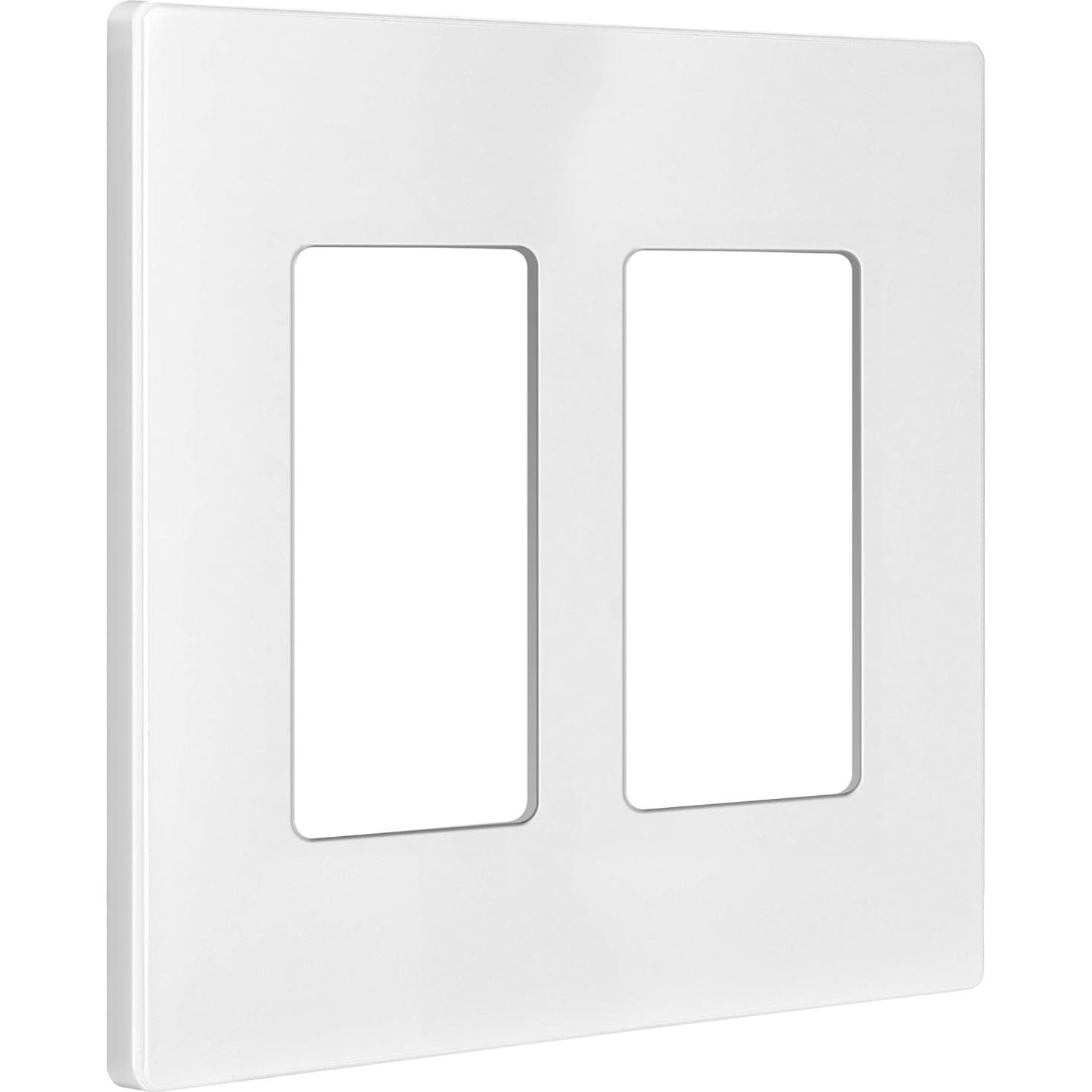 Placas de Pared Sin Tornillos Enerlites SI8832-W, 2-Gang, Blanco