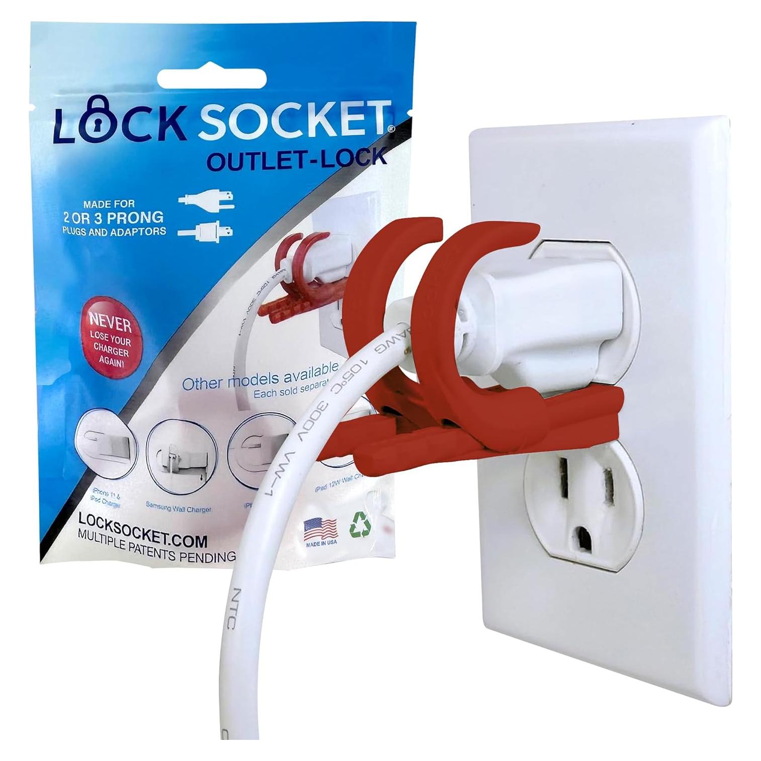Bloqueo de Enchufe Ajustable Lock Socket Rojo - Seguridad para Niños